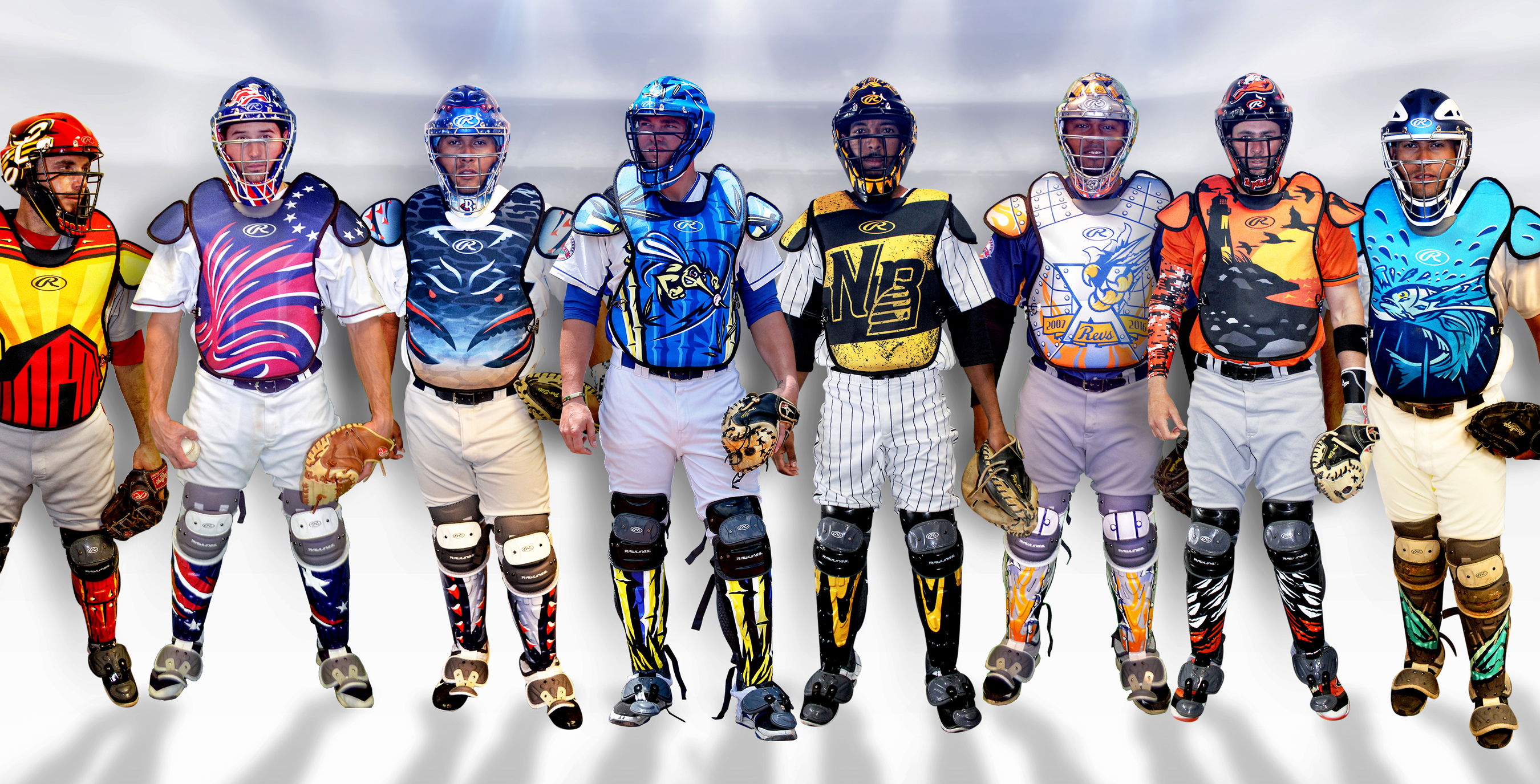 Atlantic League debuts new, eye-catching Rawlings catcher's gear designs