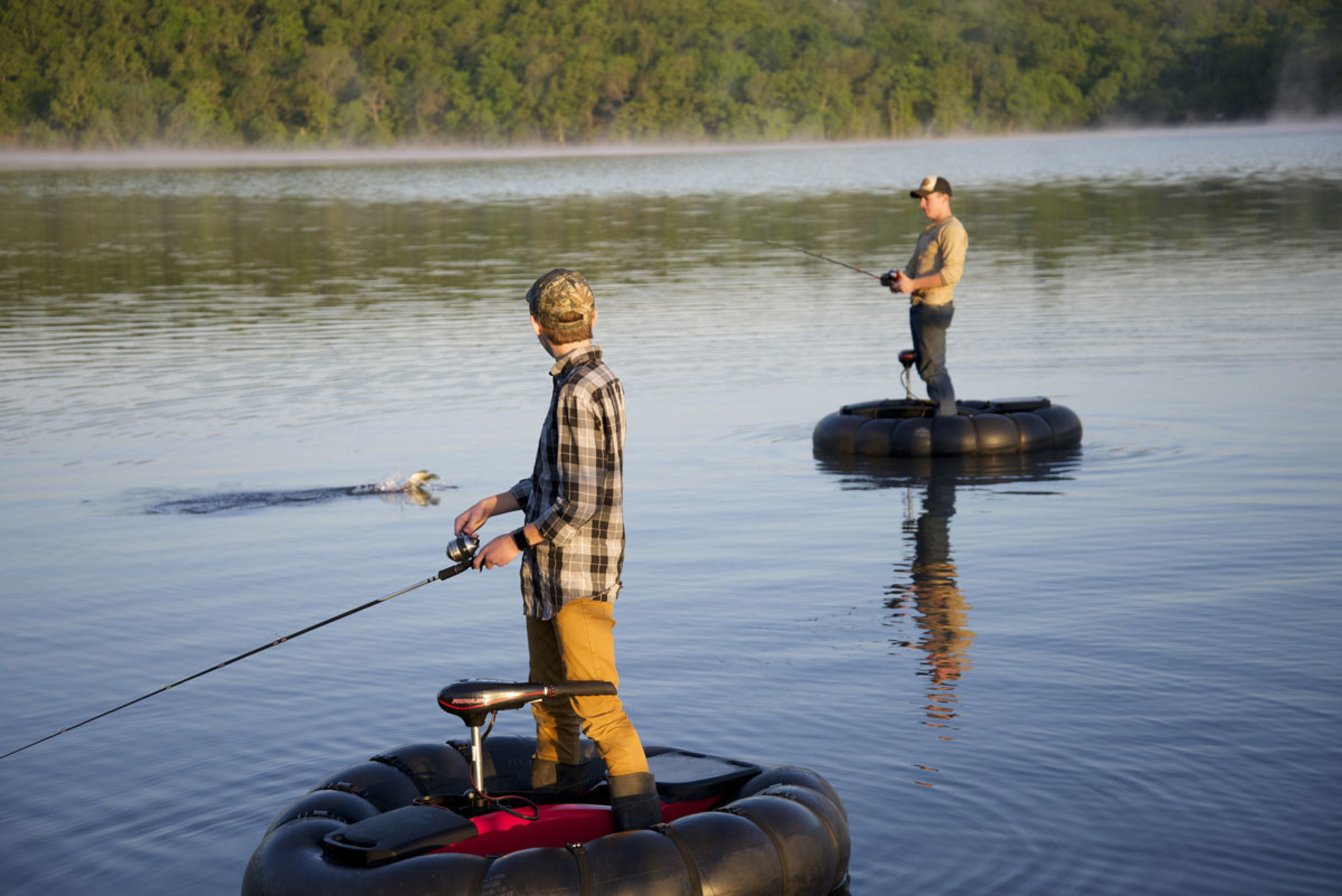 The GoBoat's stable design allows you to stand or sit while casting, trolling or just relaxing on the water.
