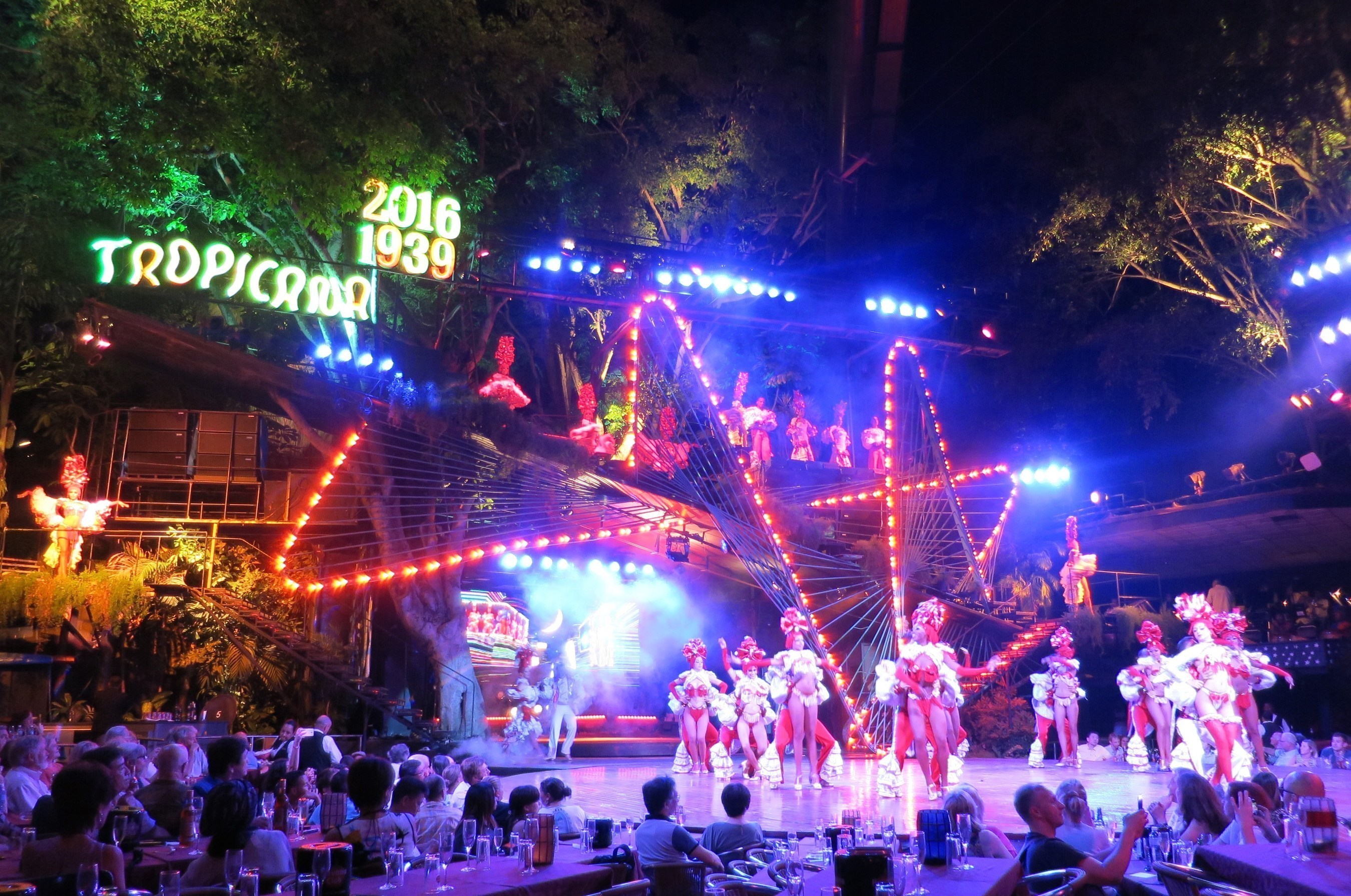 Many of the passengers from Carnival Corporation's Fathom Adonia cruise ship spent their first evening in Havana on May 2 at the famous Tropicana club, where elaborately costumed dancers and singers perform on different stages throughout the outdoor venue.
