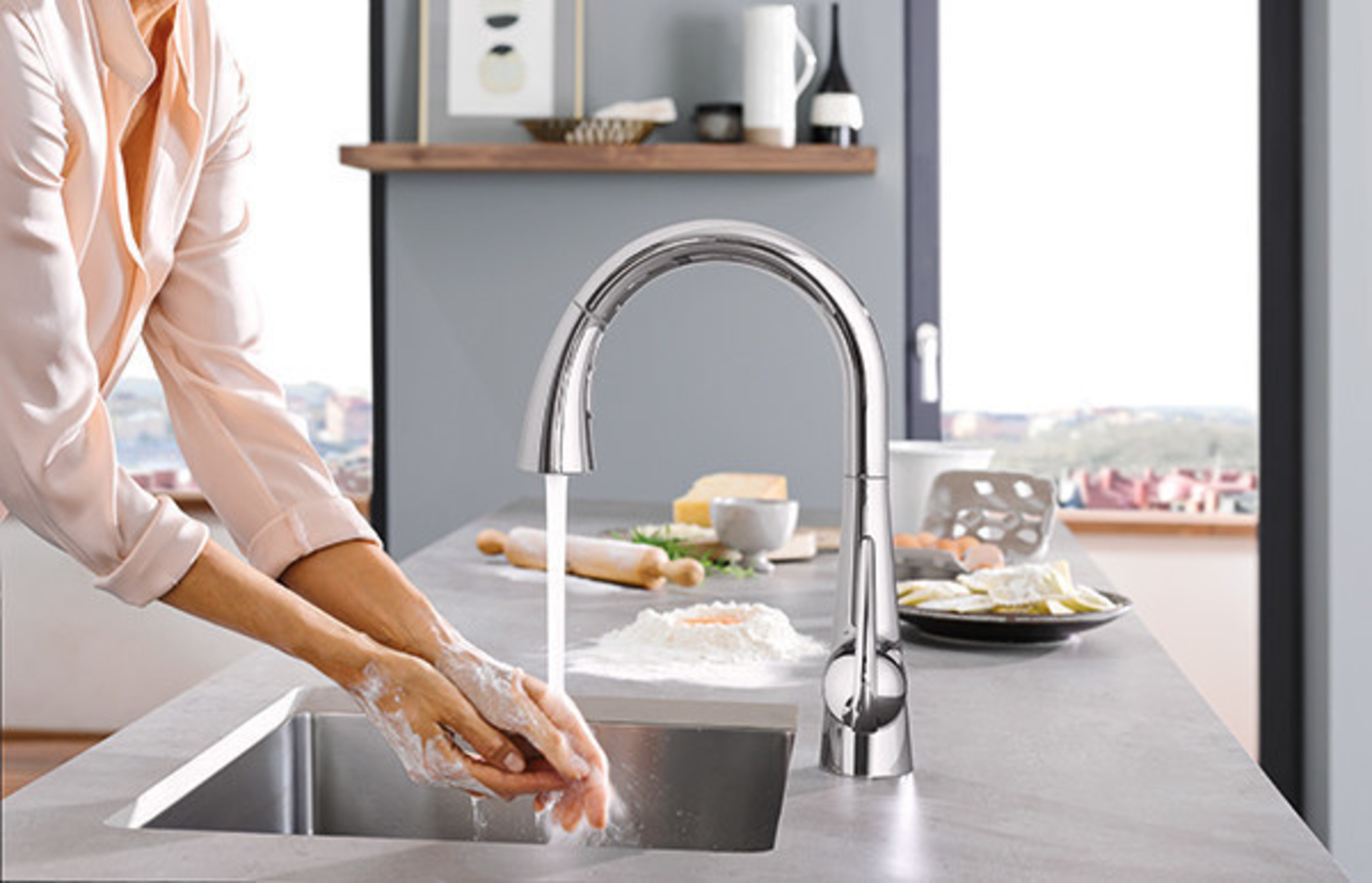 Kitchen Faucet With Foot Control Technology