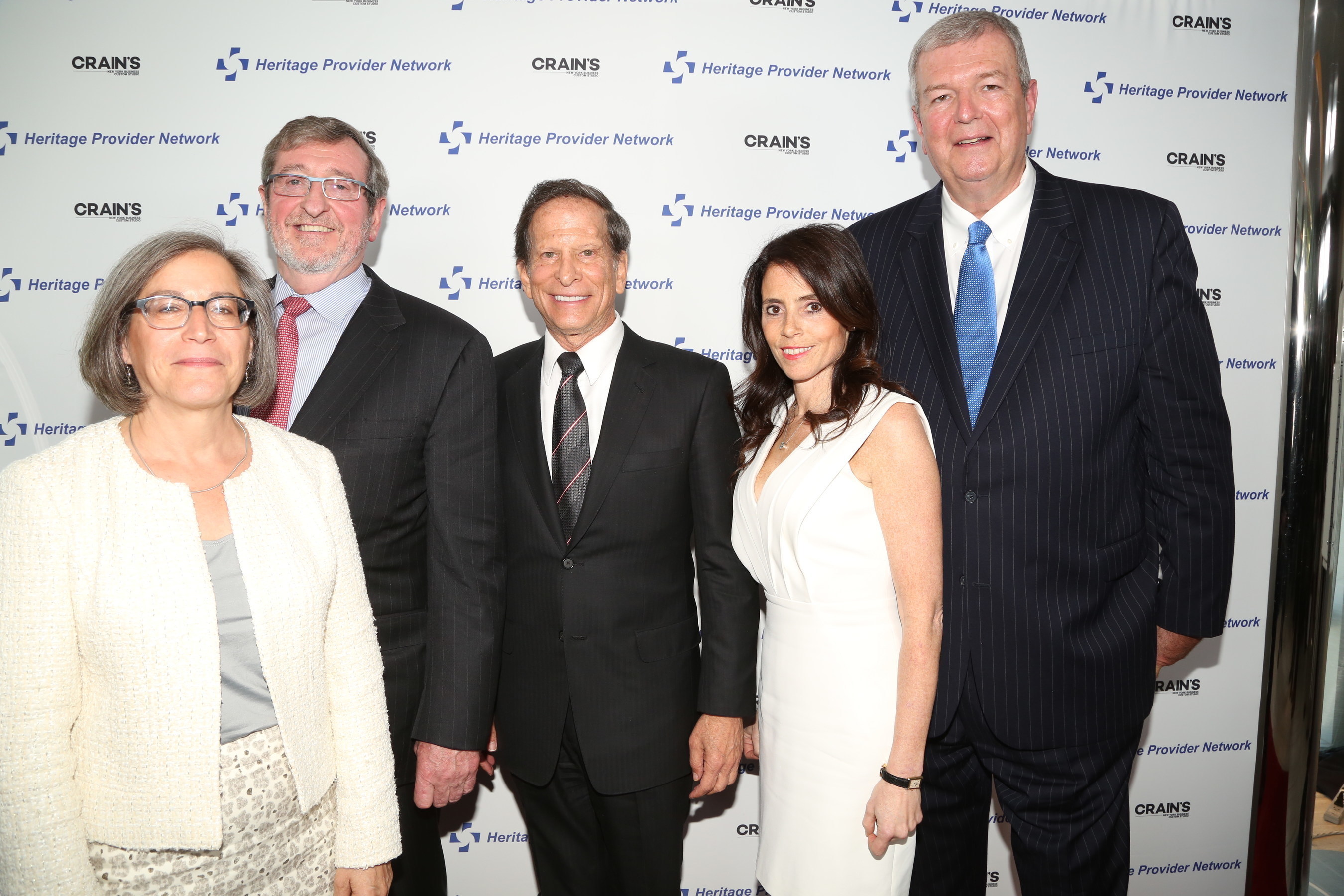 From left to right: Louise Cohen, CEO Primary Care Development Corp, Michael Dowling, Pres&CEO, Northwell Health, Dr Richard Merkin, Pres&CEO Heritage Provider Network, Jill Kaplan, VP & Publisher of Crain's NY Business and Mark Wagar, President of Heritage Medical Systems. Photo credit: http://douggoodman.com/CNYB