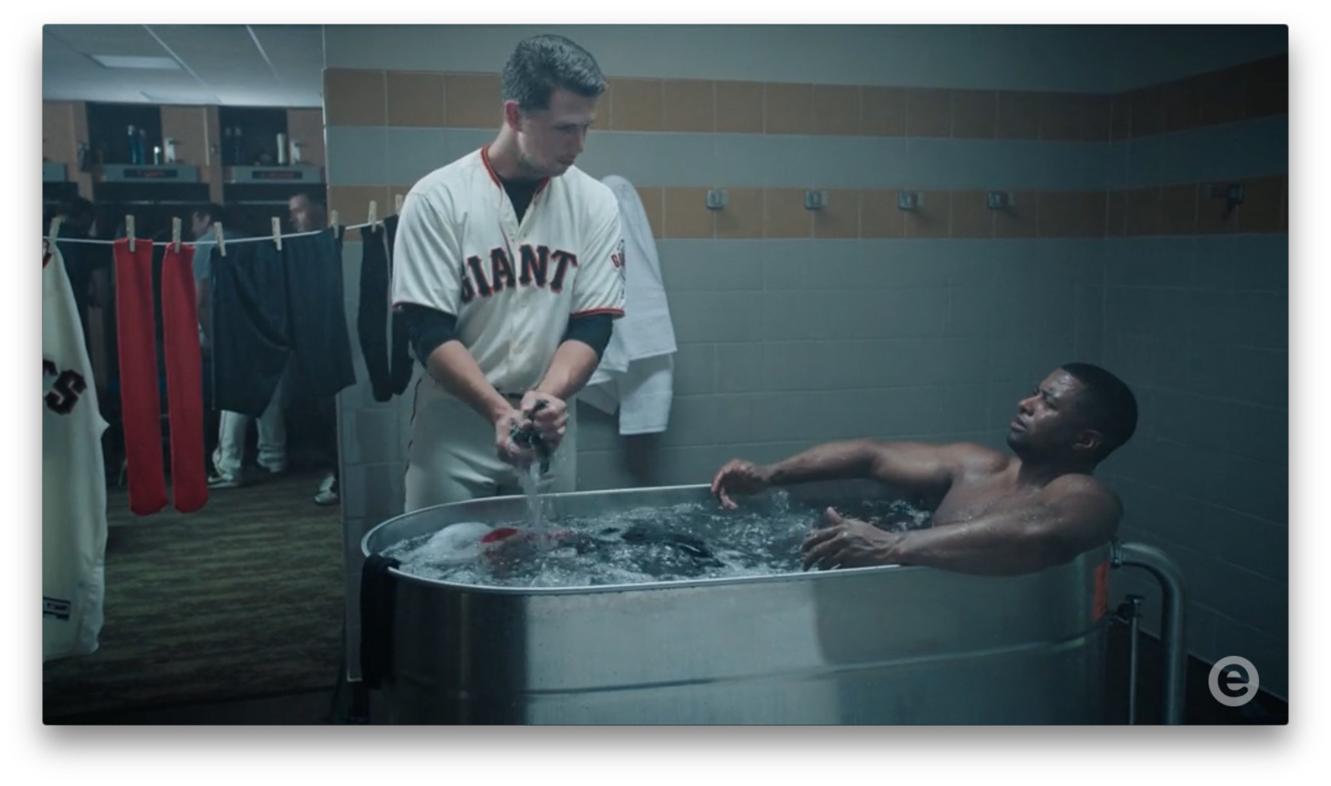 Buster Posey, Giants baseball player, in new Esurance commercial.