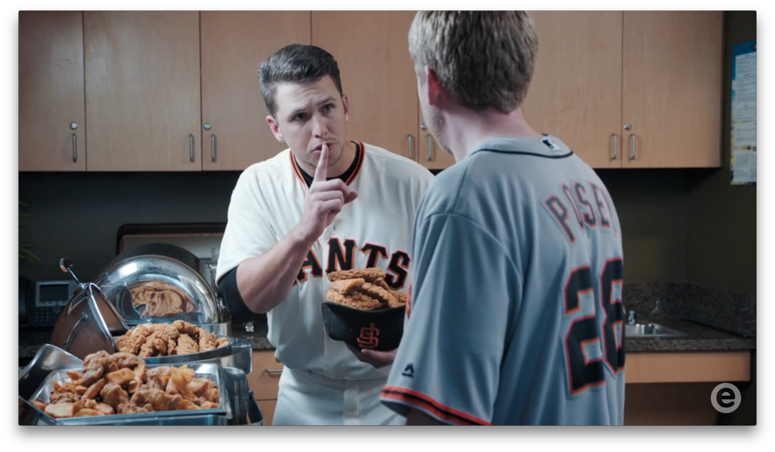 Buster Posey, Giants baseball player, in new Esurance commercial.