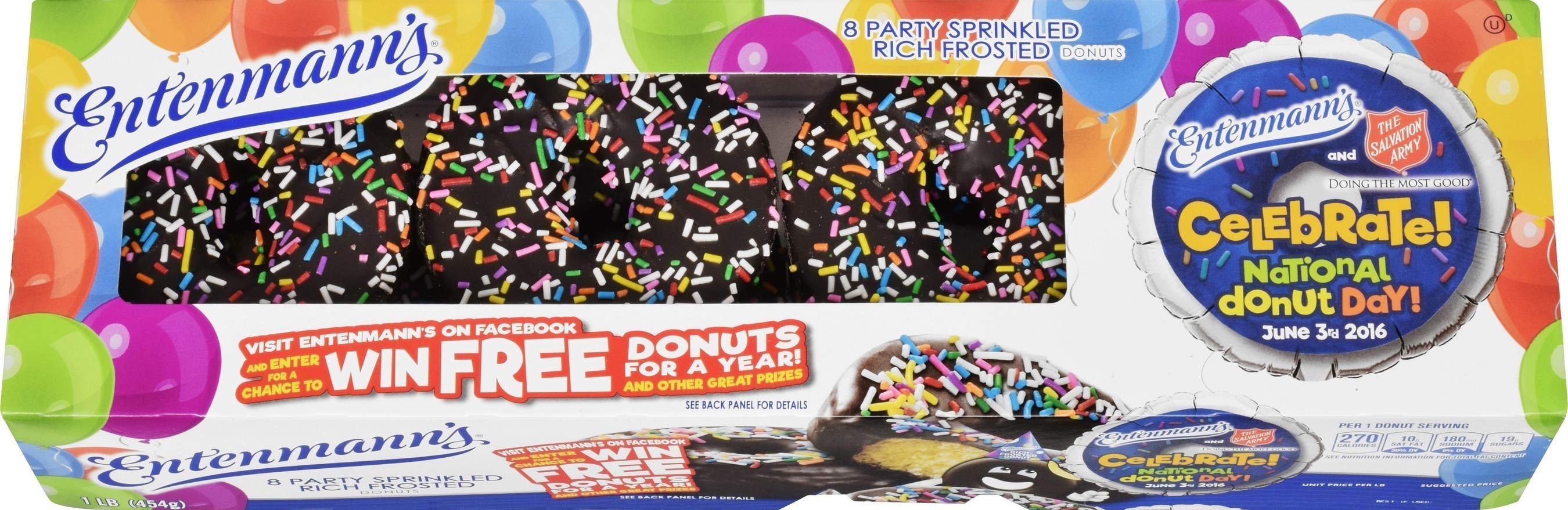 Entenmann's(R) And The Salvation Army Are Having A Big Party To Celebrate 2016 "National Donut Day" June 3rd With New Rich Frosted Party Sprinkled Donuts