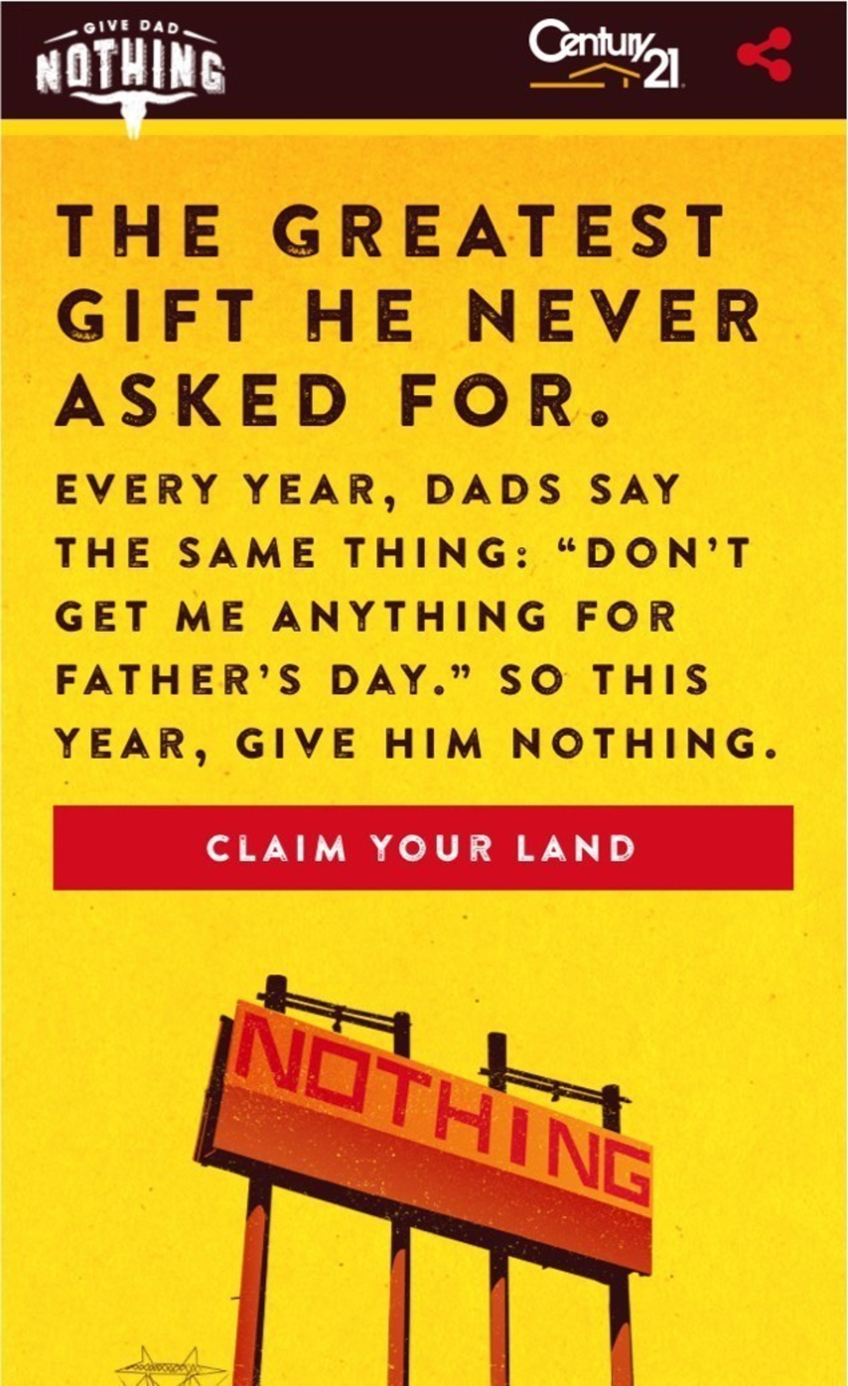 Give Dad Nothing Microsite