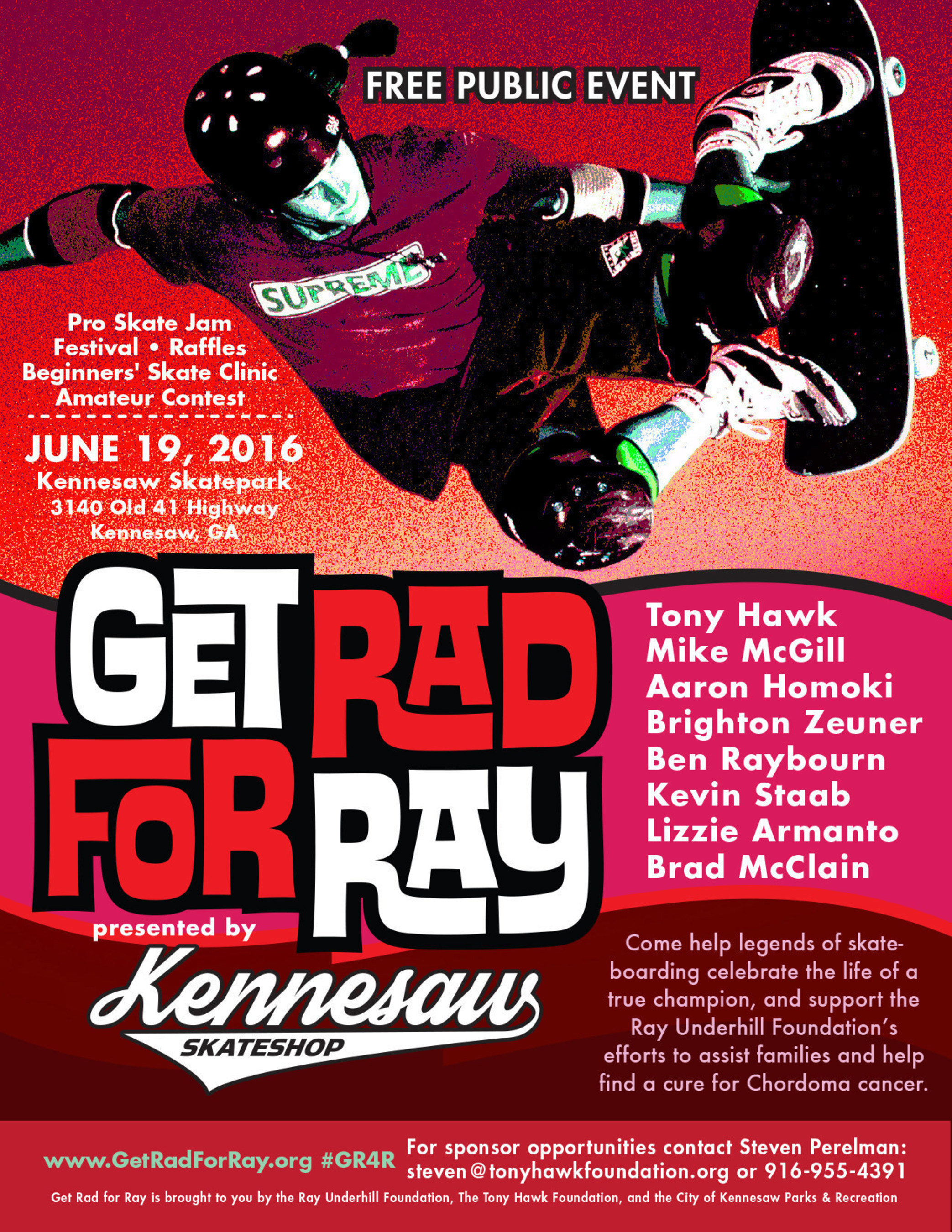 Get Rad For Ray brings the legends of skateboarding to Kennesaw, GA June 19, 2016. Photo: Grant Brittain