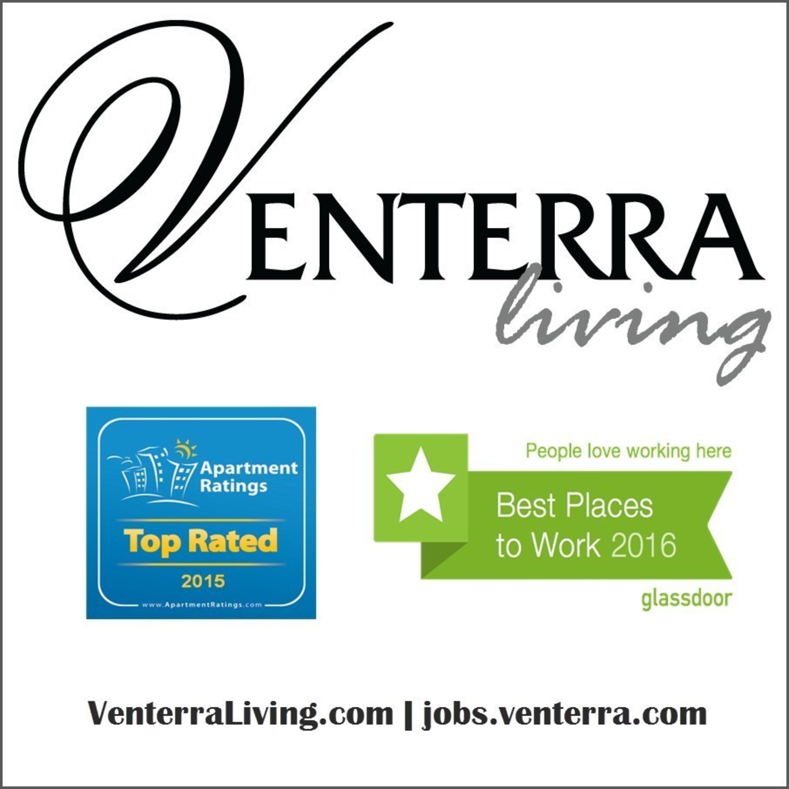 Venterra Realty was awarded Top Rated on ApartmentRatings.com for the 4th year in a row! In 2015, 95% of Venterra Realty's apartment communities were named Top Rated.