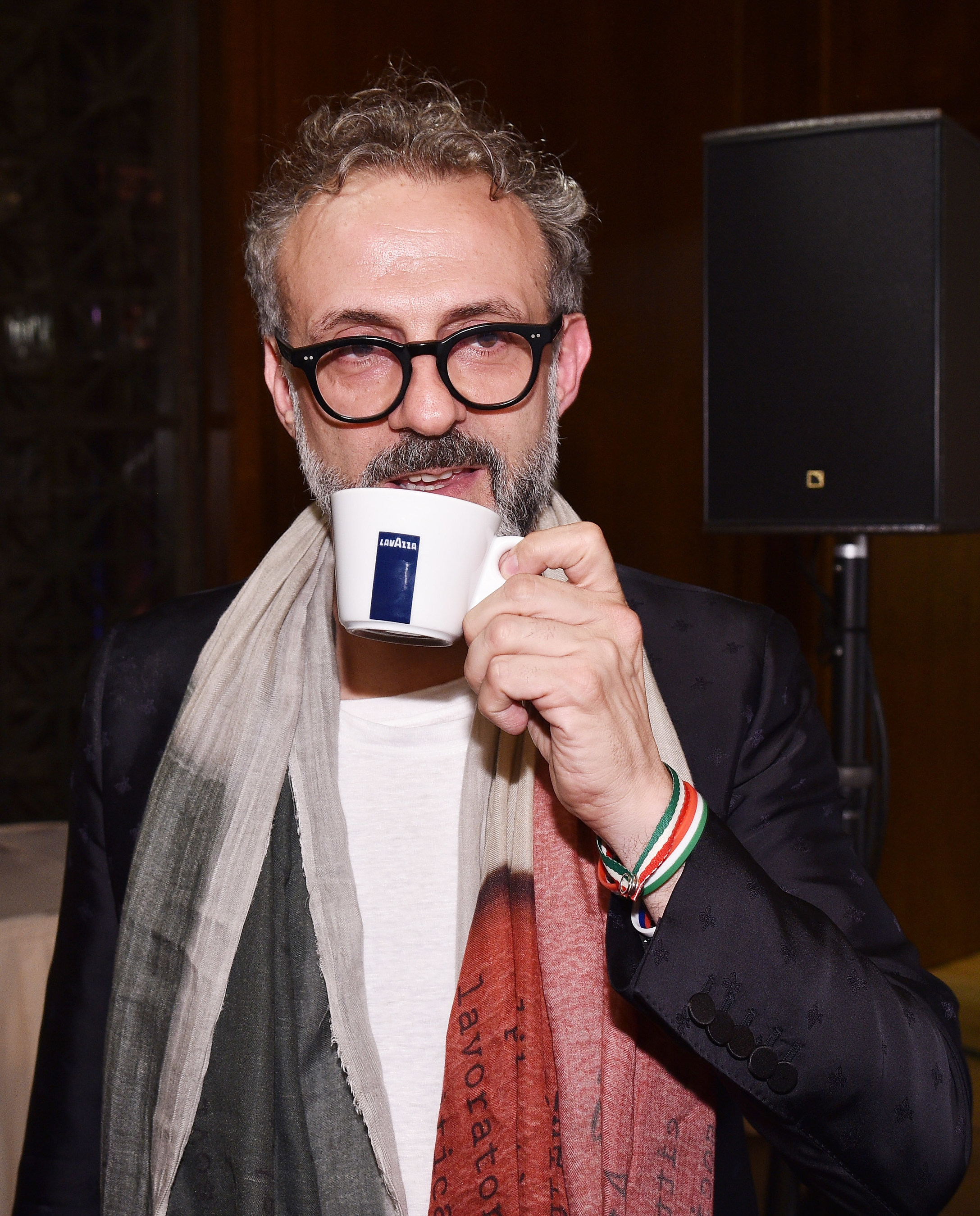Massimo Bottura Sips LAVAZZA Coffee at The World's 50 Best Restaurants Awards at Cipriani New York June 13th 2016