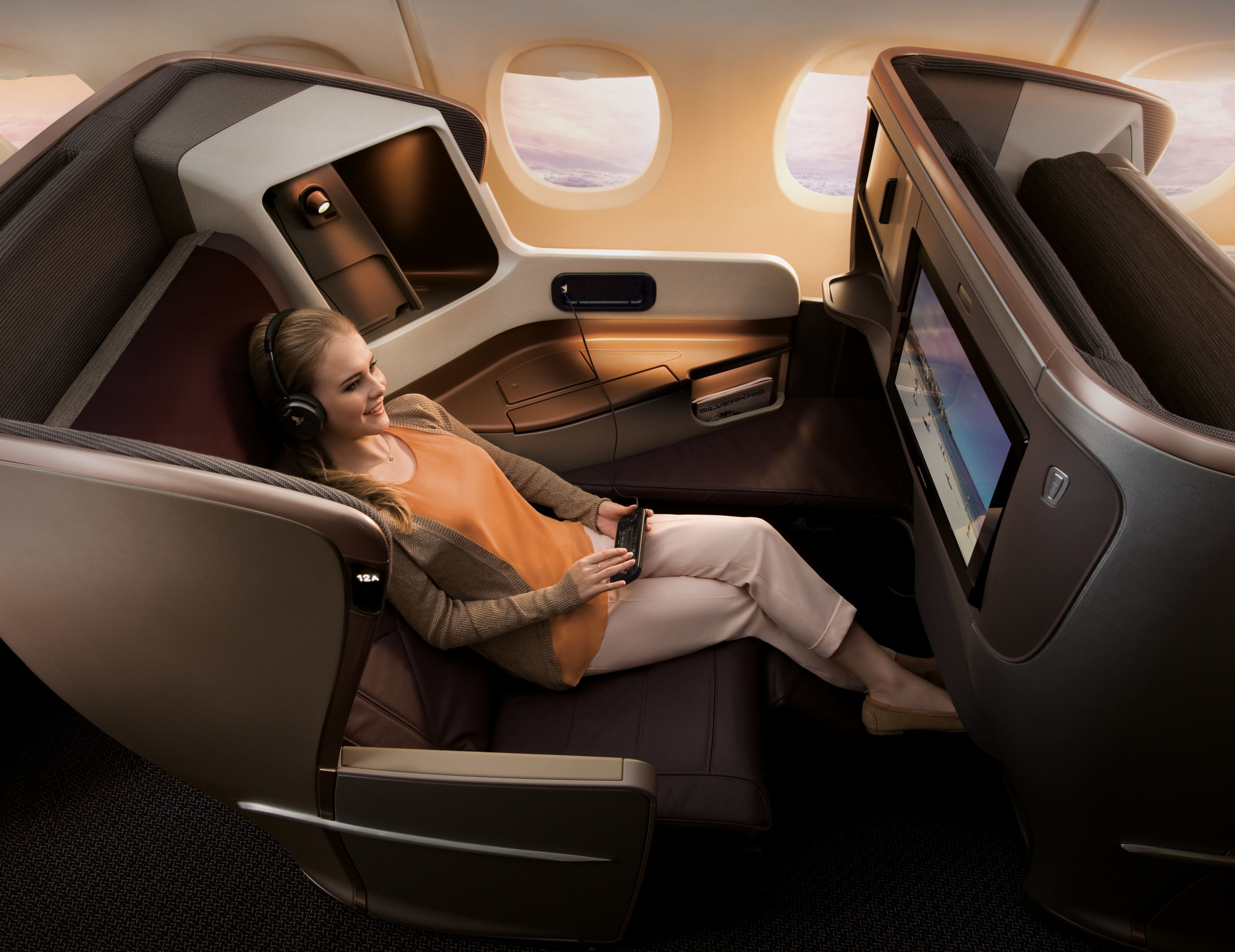 Beginning October 23, 2016, all flights from SFO and LAX will feature SIA's newest, next-generation aircraft interiors and seating in each cabin (pictured: Business Class).
