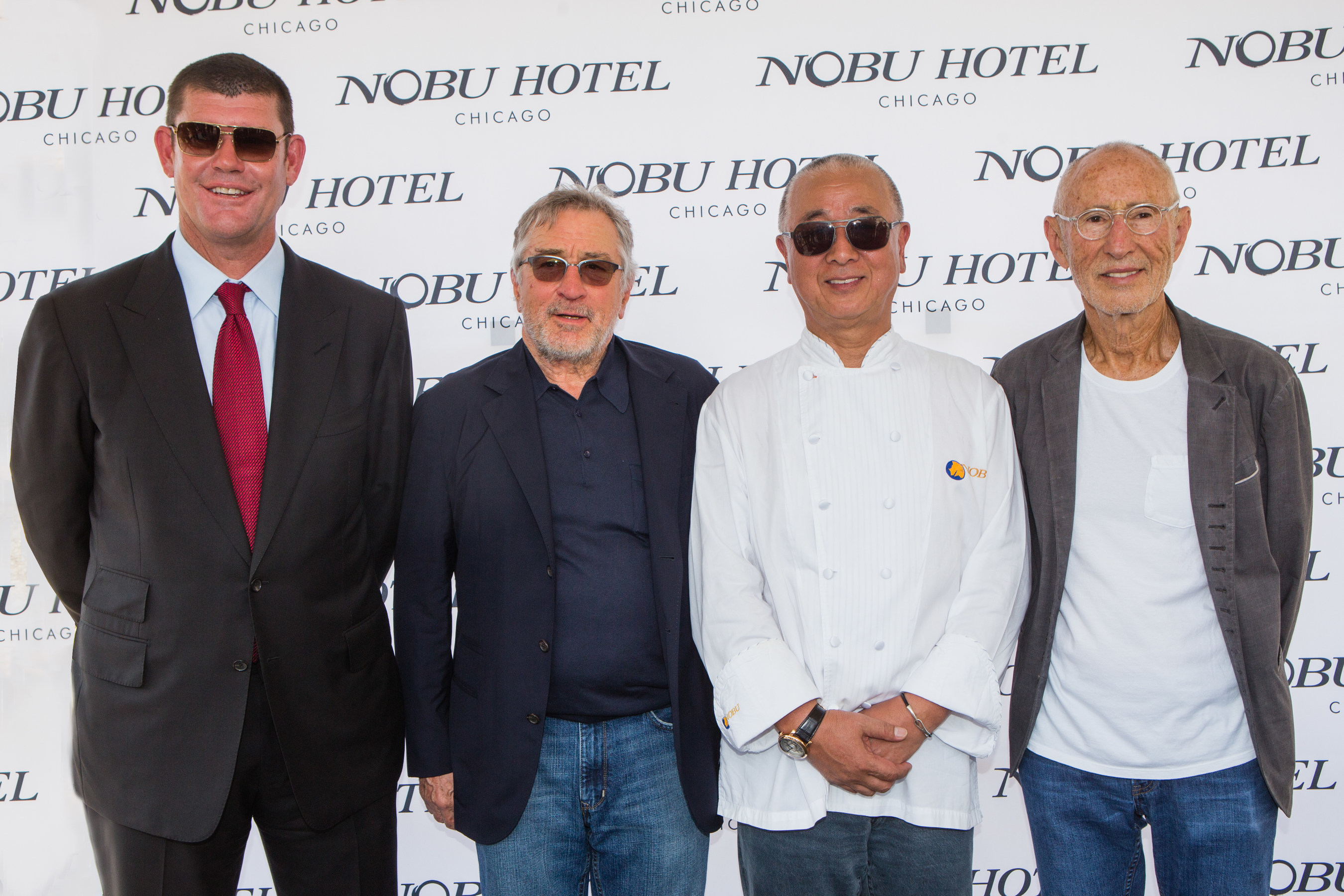 James Packer, Robert De Niro, Chef Nobu Matsuhisa, and Meir Teper break ground on Nobu Hotel Chicago. Photo Credit: Francis Son Photography