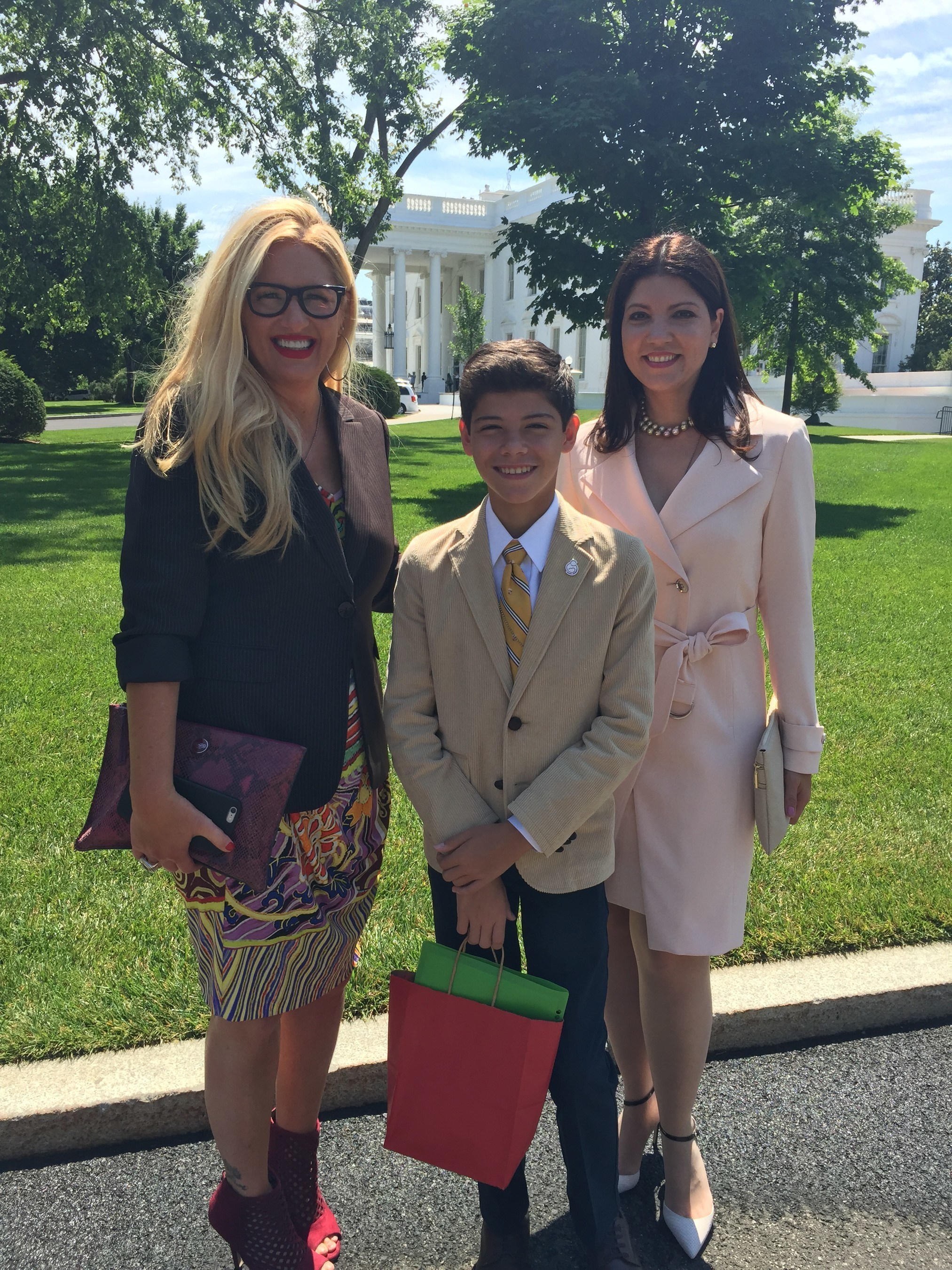 Kelly Cook, left, Kmart's chief marketing officer and the mother of triplets born prematurely, accompanied the March of Dimes 2016 National Ambassador and Puerto Rican native Ismael Torres-Castrodad, and his mother, Ismari Castrodad, right, to visit President Barack Obama at the White House on June 30, 2016. Ms. Cook and Kmart, the top corporate sponsor for the March of Dimes for 33 years, pledged an additional $250,000 to help support the March of Dimes fight against Zika and their #ZAPzika campaign.
