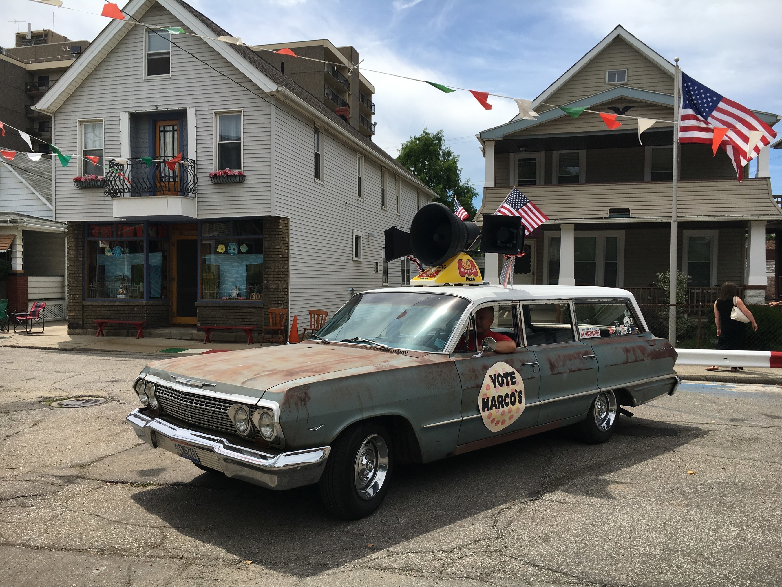 Marco's Pizza is out to be elected America's Pizza. To kickoff its campaign, it took to the streets of Cleveland during the RNC in a retro campaign vehicle complete with rooftop speakers.