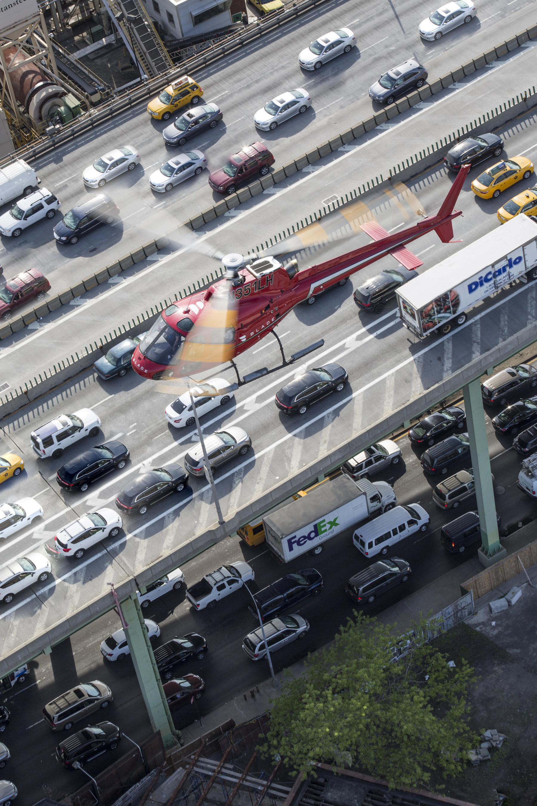 Blade Helicopter over NYC Traffic