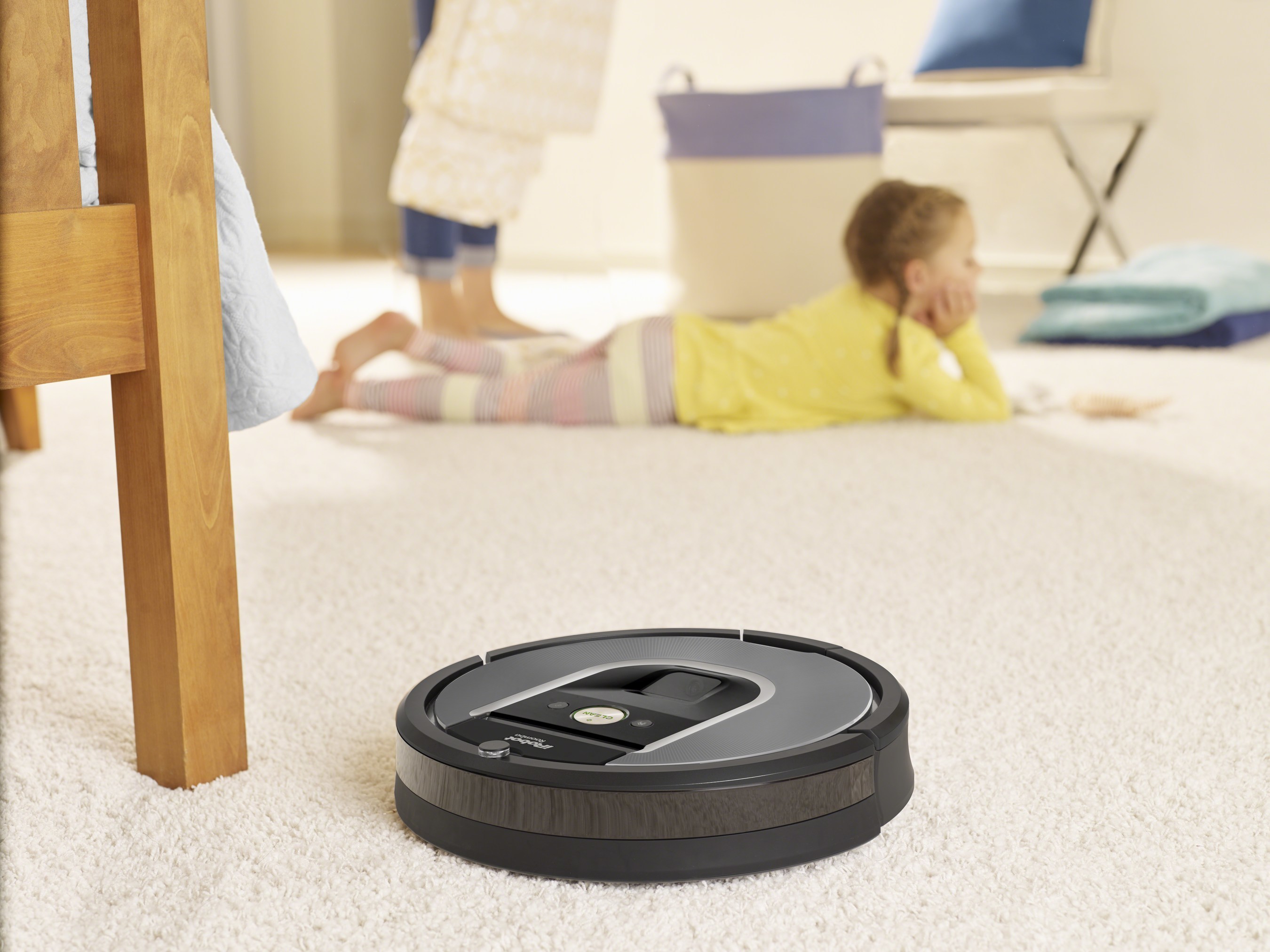 iRobot Roomba 960 Vacuuming Robot helps keep floors cleaner throughout the entire home with intelligent visual navigation, iRobot HOME App control, and 5x the air power over previous generation Roomba vacuum cleaners.