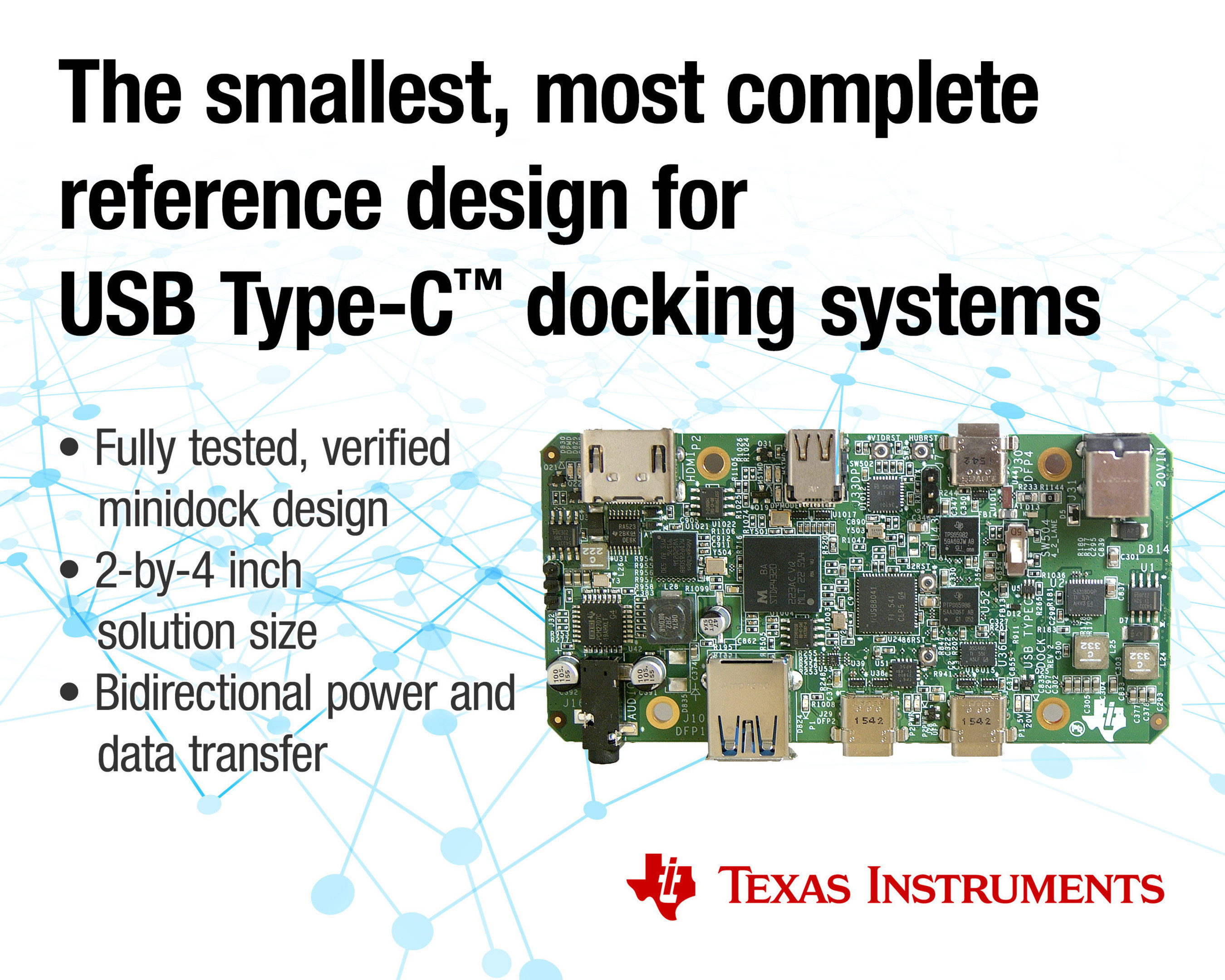 TI's multiport minidock reference design speeds development of USB Type-C and Power Delivery docking stations