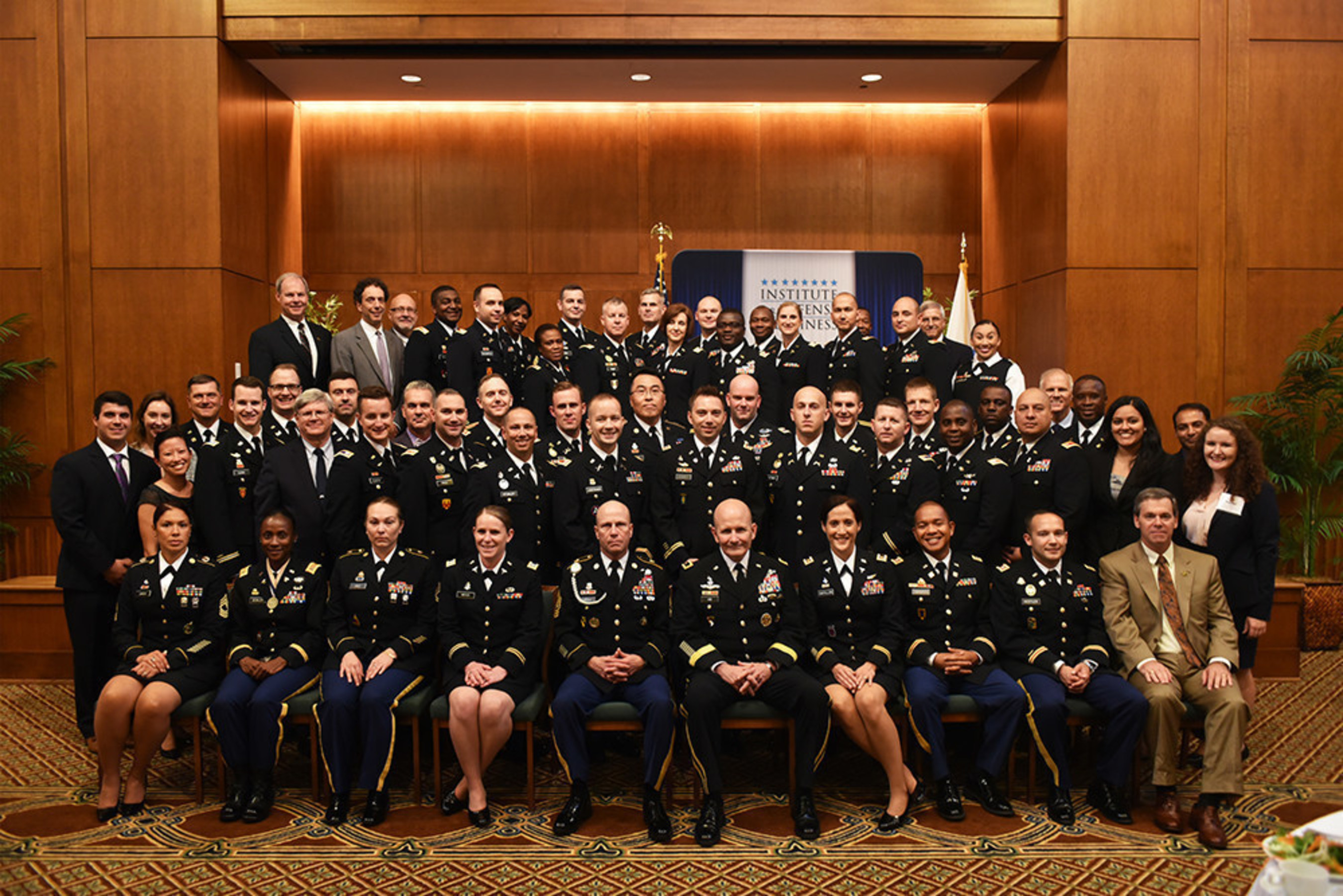 2016 UNC-IDB Strategic Studies Fellows Program graduates pose with Major General (MG) William Hix, Director of Strategy, Plans and Policy, Deputy Chief of Staff G-3/5/7, Headquarters for the Department of the Army.