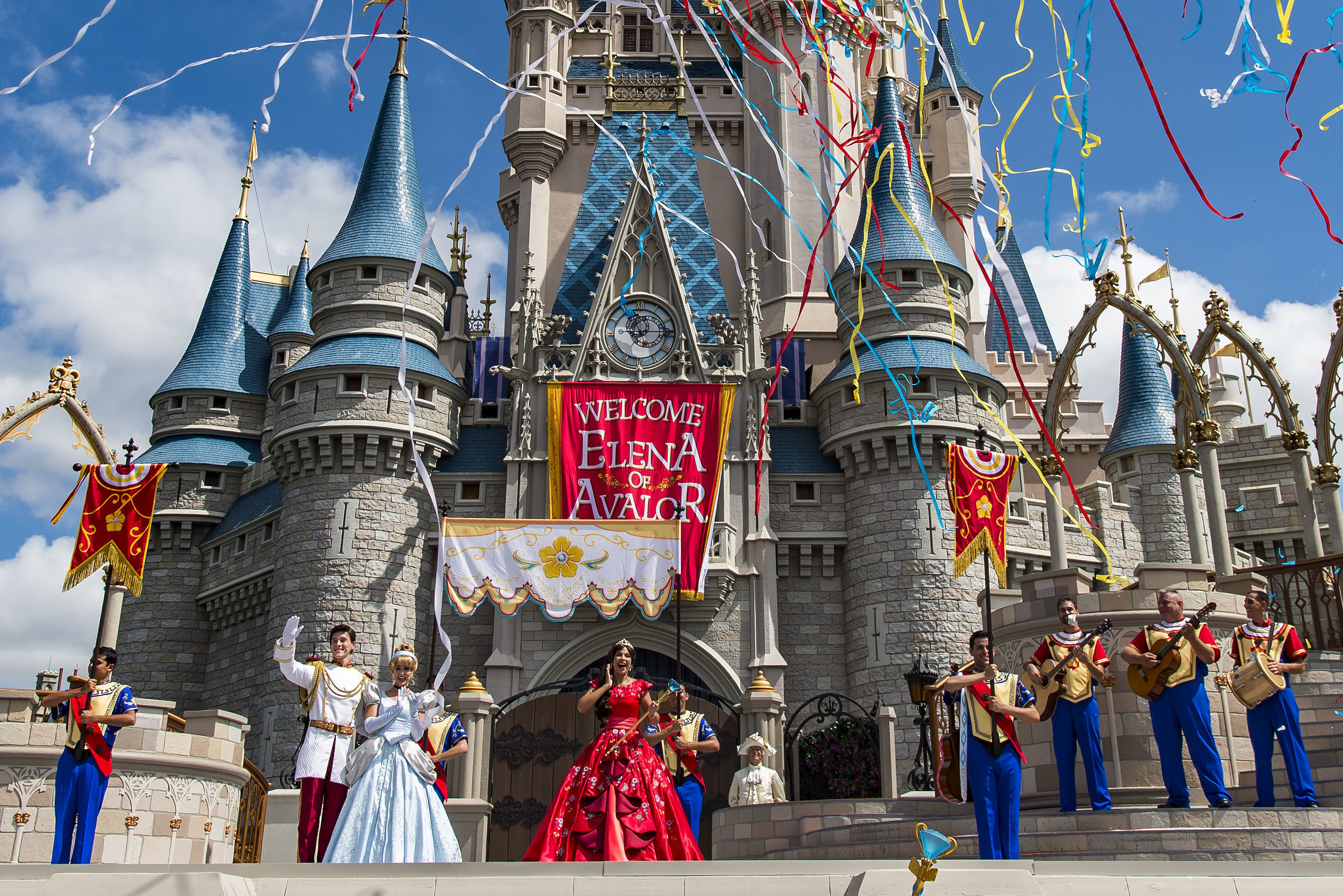 Princess Elena of Avalor, the first Latin-inspired Disney princess, receives a royal welcome on Aug. 11, 2016 during her arrival at Magic Kingdom Park in Lake Buena Vista, Fla. Princess Elena's arrival at Walt Disney World follows the debut of the new Disney Channel animated series, "Elena of Avalor." The adventurous princess appears daily in "The Royal Welcome of Princess Elena" stage show at Magic Kingdom. (Matt Stroshane, photographer)