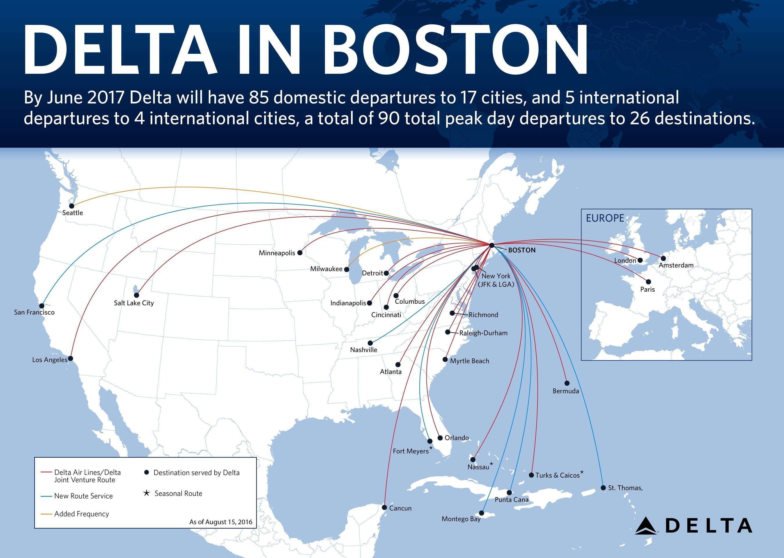 Delta Adds Service from Boston International Airport