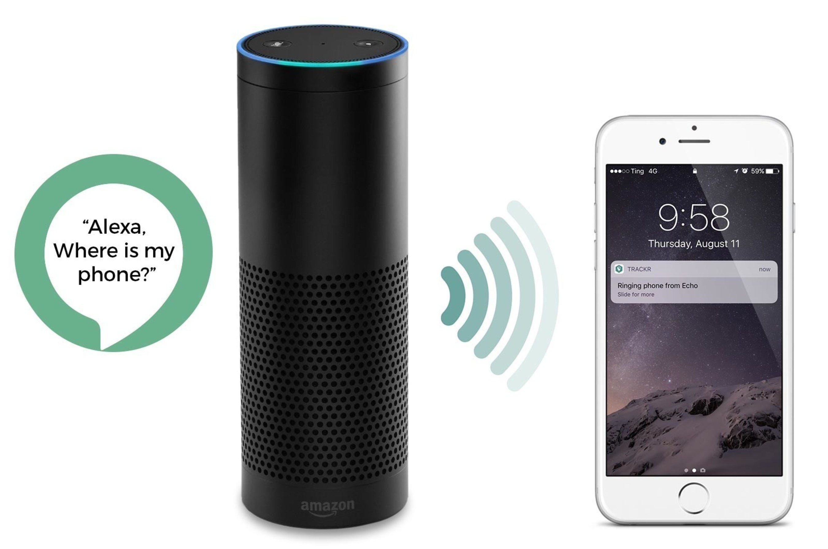 New TrackR Find My Phone skill for Amazon Alexa allows customers to locate a misplaced phone by simply saying, "Alexa, ask TrackR to find my phone."