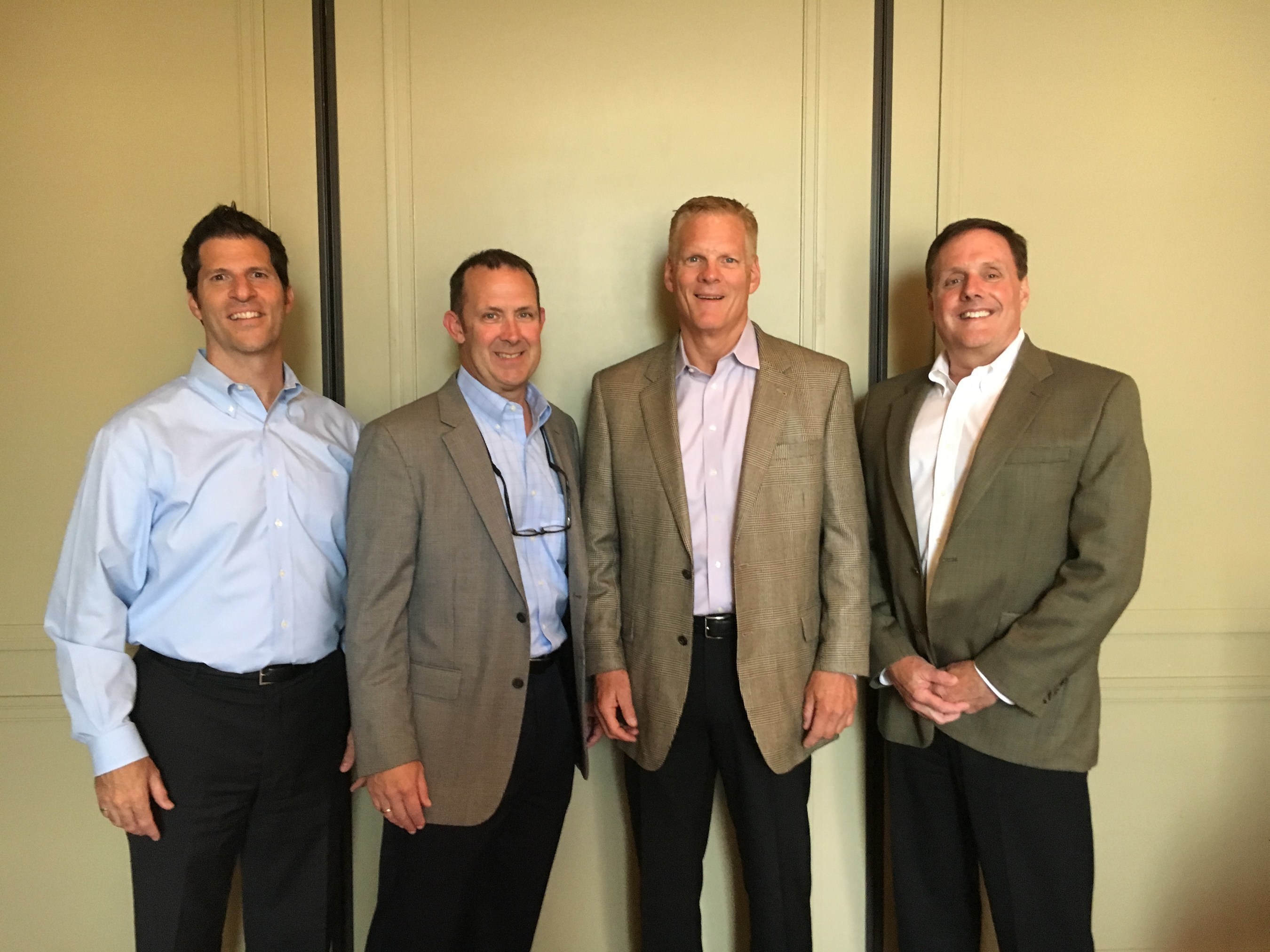 The newly formed HTS New England will be led by Emery George, vice president of Stebbins-Duffy, and three current HTS New England principals, Peter Foss, Jeff Ritchie, and Dan Senese. Left to right: Dan Senese, Emery George, Jeff Ritchie, Peter Foss