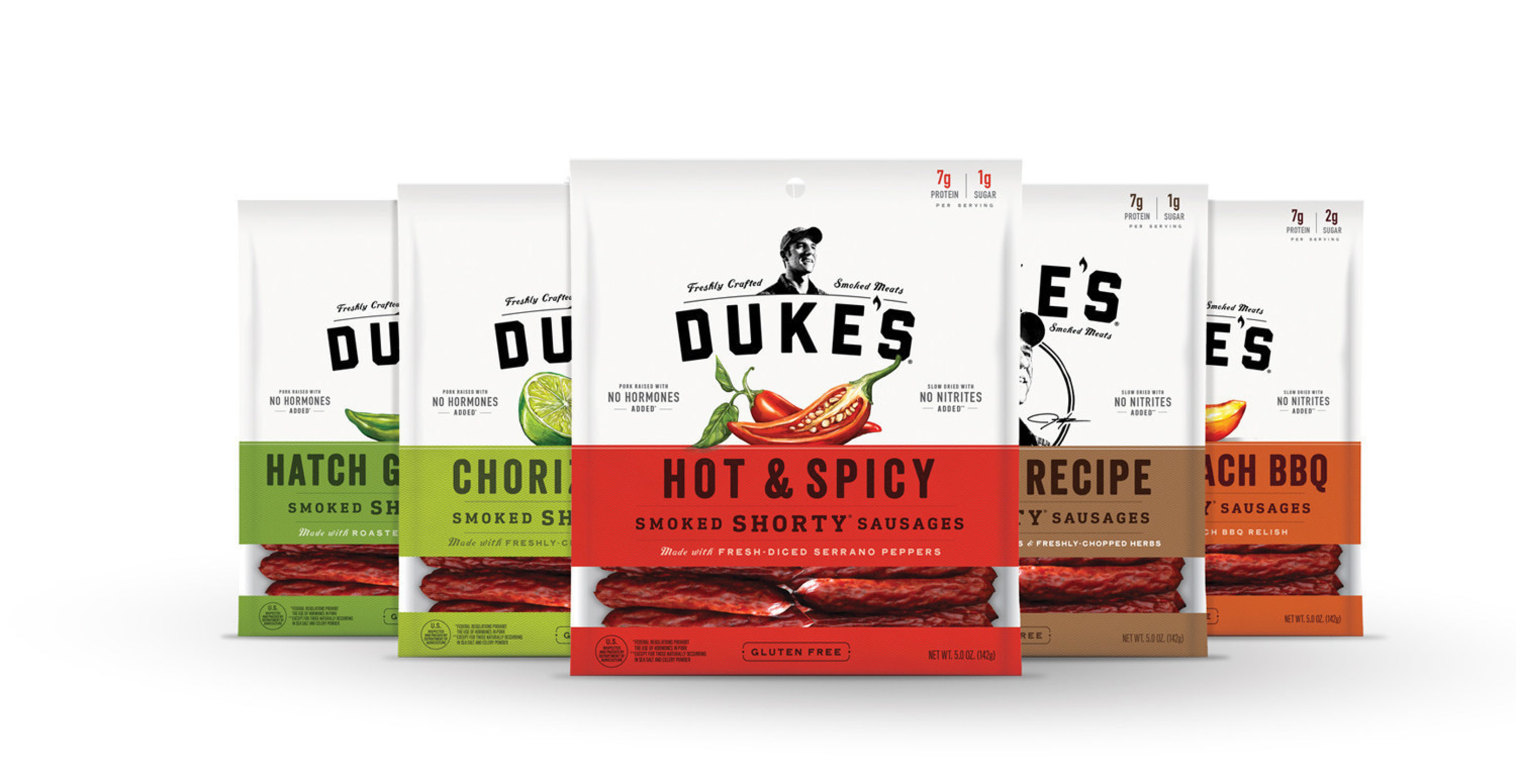 Duke's new Smoked Shorty(R) Sausages. Sales of Duke's Smoked Shorty Sausages are up over 127 percent over last year, as the meat snack category continues to grow.