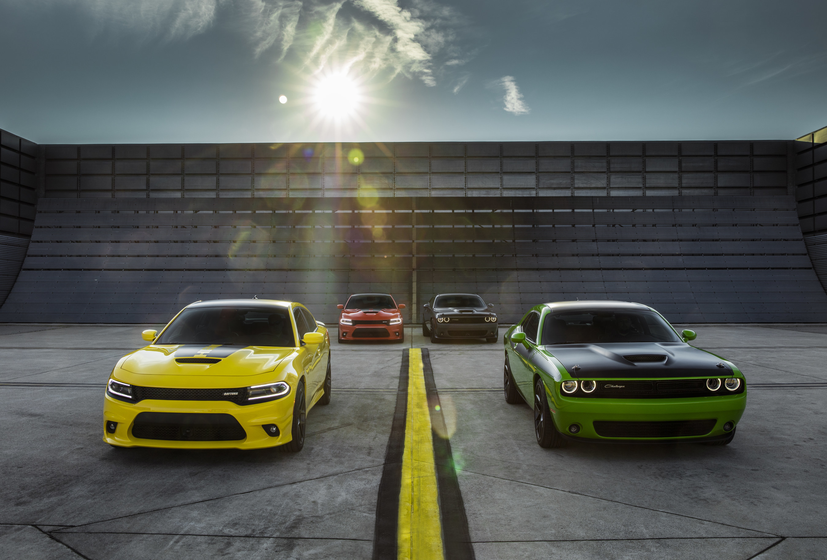New 2017 Dodge Challenger T/A and Charger Daytona - two performance-upgraded models infused with heritage style.Dodge believes the golden age of performance cars is now, making this year's Woodward Dream Cruise the perfect time and place to reintroduce the brand's two famed, race-bred nameplates -- the new 2017 Challenger T/A and Charger Daytona -- muscle cars that deliver even more performance and precision to the naturally aspirated HEMI(R) V-8 lineup with unique powertrain induction and exhaust enhancements, chassis upgrades for greater handling and braking, plus functional performance styling appointments inside and out.