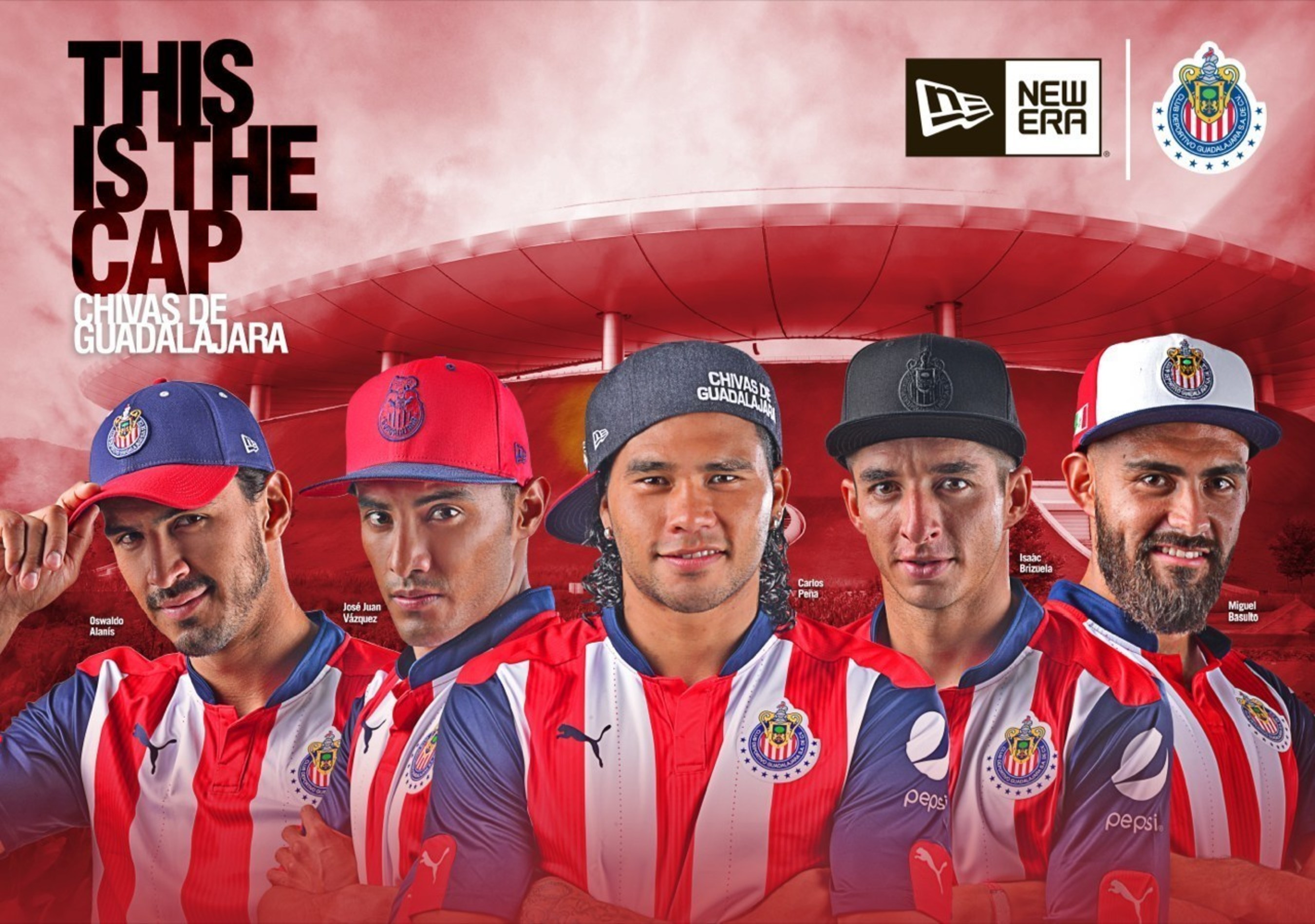 New Era, the world's leading sports and lifestyle headwear brand, announces a partnership with Club Deportivo Guadalajara, the soccer club with the biggest Mexican fan base in the world on August 17, 2016. (Photo Credit: New Era Cap)