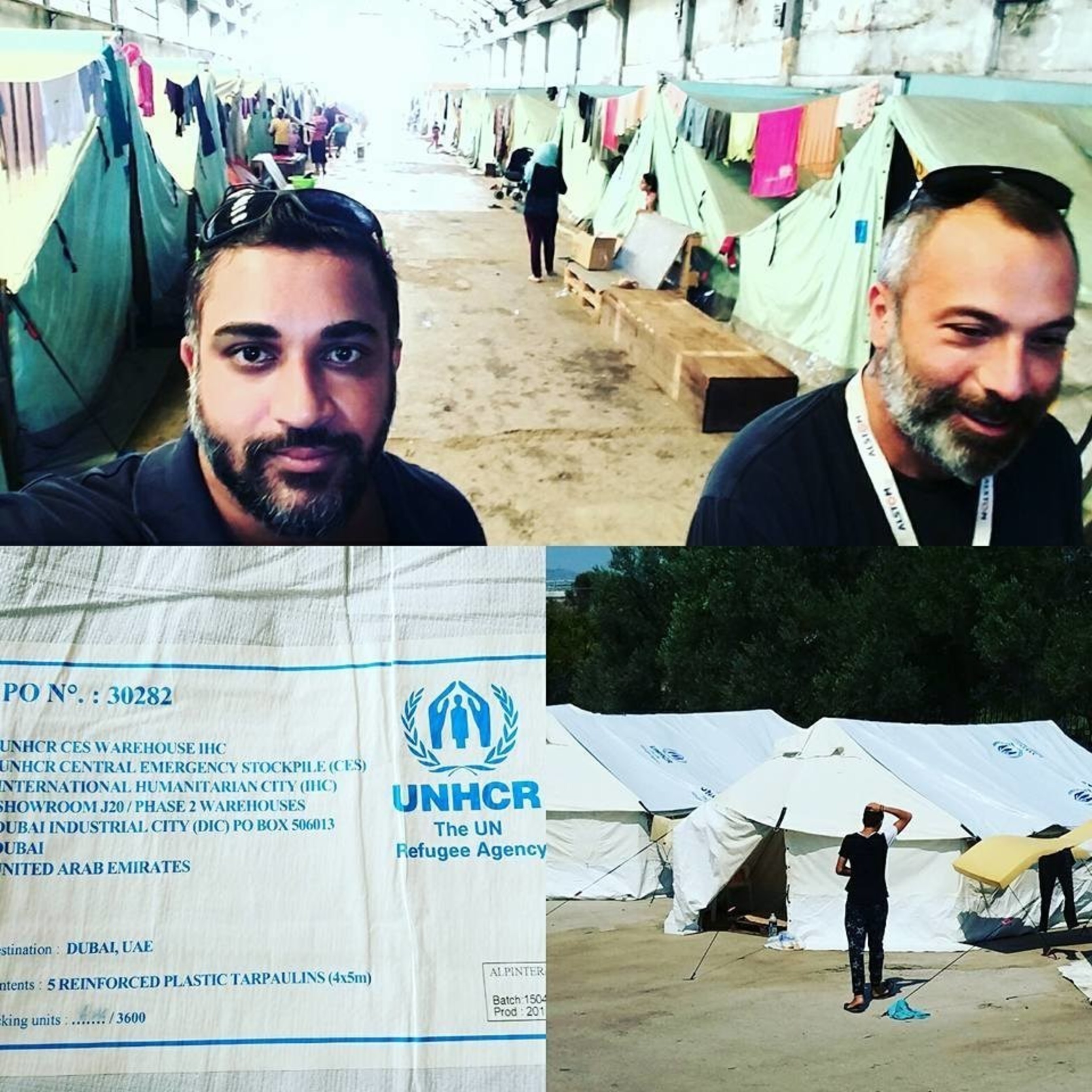 Jayme Illien, United Nations advisor and Founder of the United Nations International Day of Happiness Founder meets with Iraqi and Syrian refugees at Swiss Cross UNHCR refugee camp in Sindos, Greece