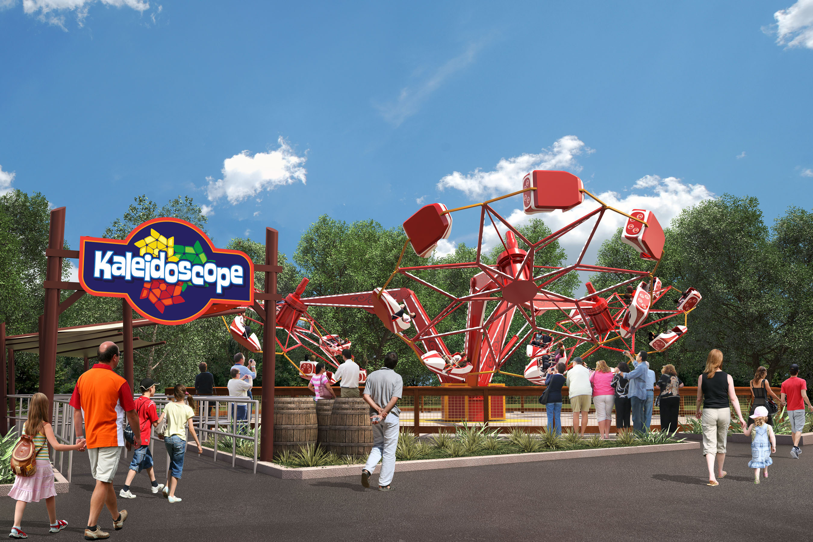 Riders on Kaleidoscope will experience weightlessness, strong accelerations and side-to-side movement.
