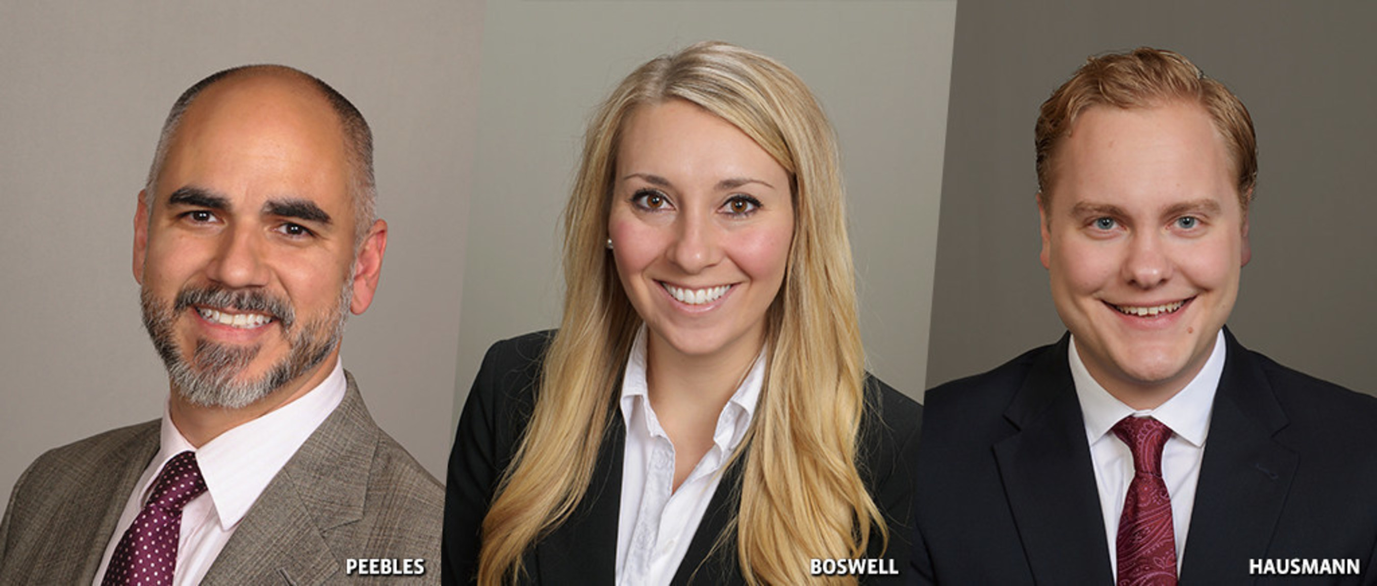 We welcome Scott Peebles, Brittany Boswell and Jared Hausmann to our San Francisco, New York and Alton offices.