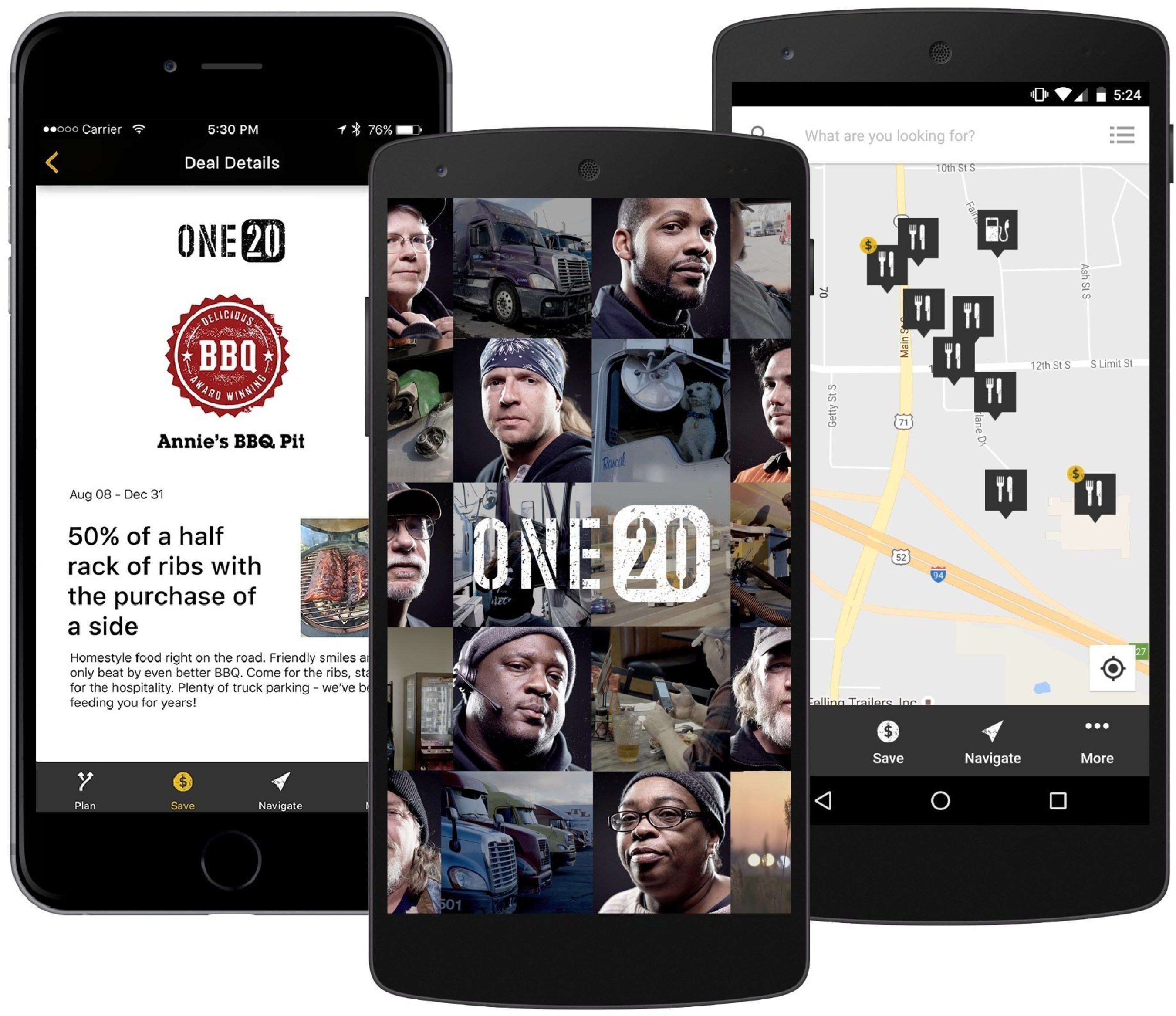 ONE20 is a free membership that empowers professional truck drivers to join a community, connect with the people and information that matters most, plan their trips and save using the ONE20 mobile app, available on both Android and iOS.