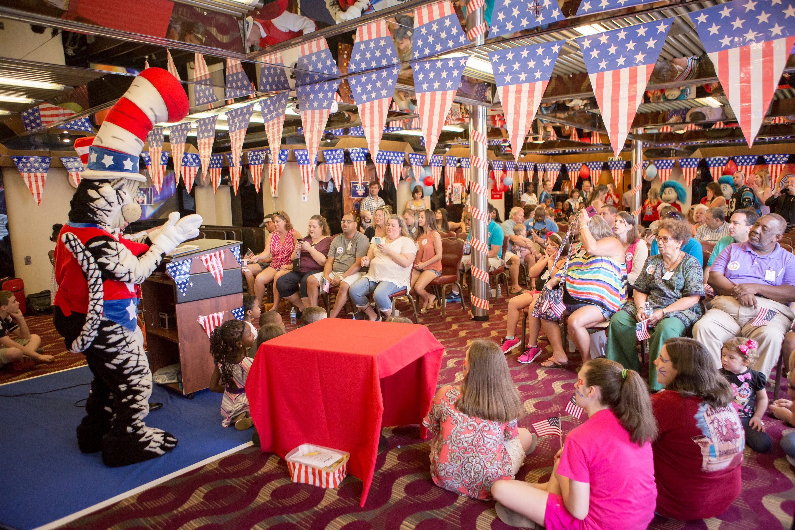 Carnival Cruise Line holds shipboard rally for kids for The Cat in The Hat's just-announced presidential campaign