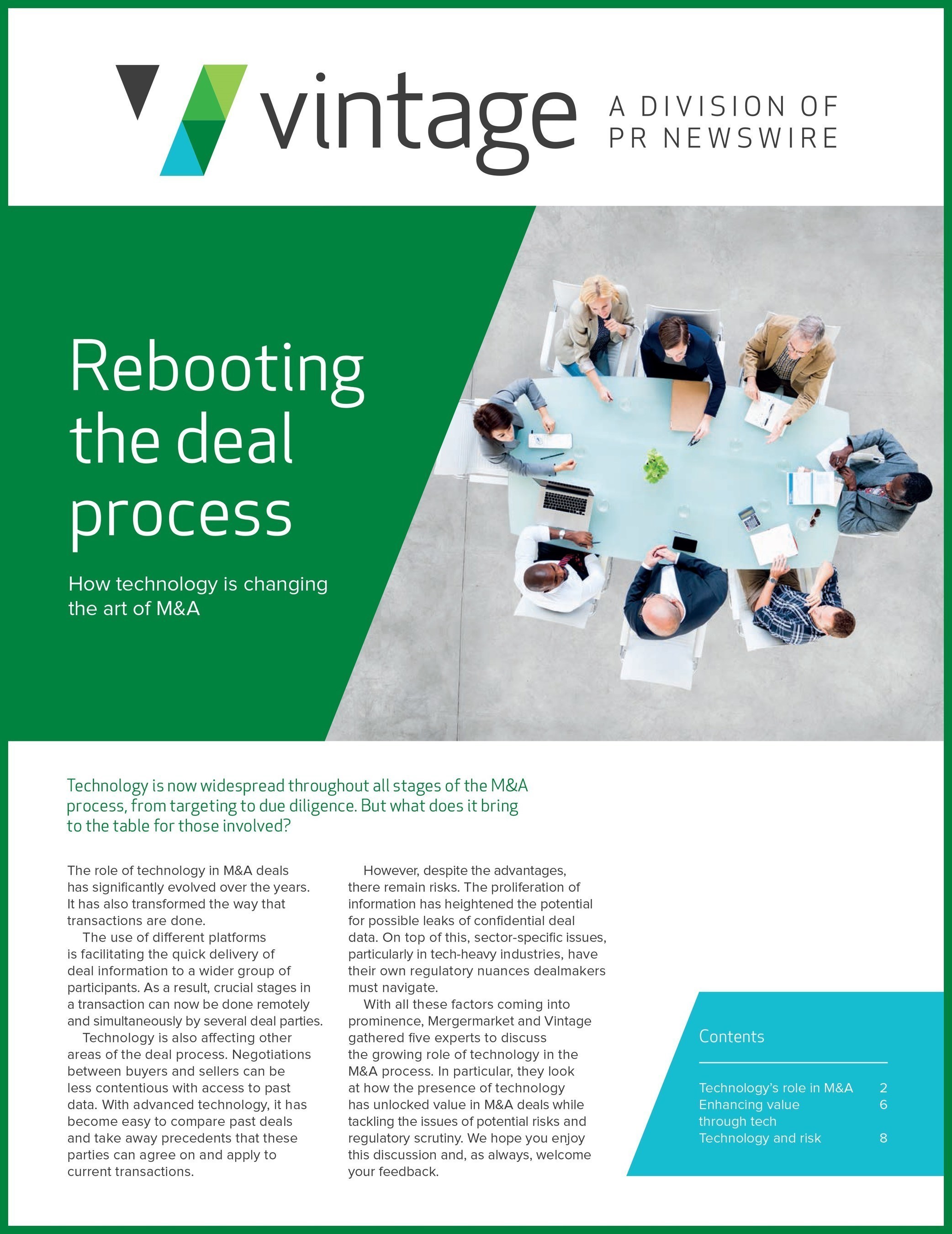 WHITEPAPER for download: Rebooting the Deal Process - How technology is changing the art of M&A