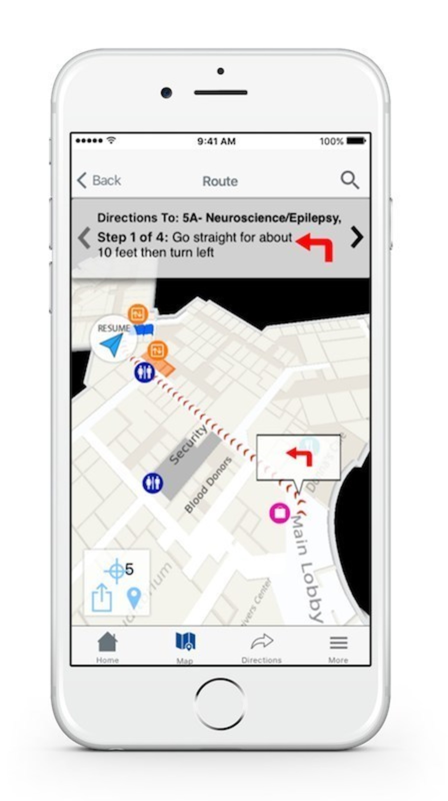 True turn-by-turn indoor navigation will guide users to their appointments, including advanced features like Parking Planner and My Car Saver
