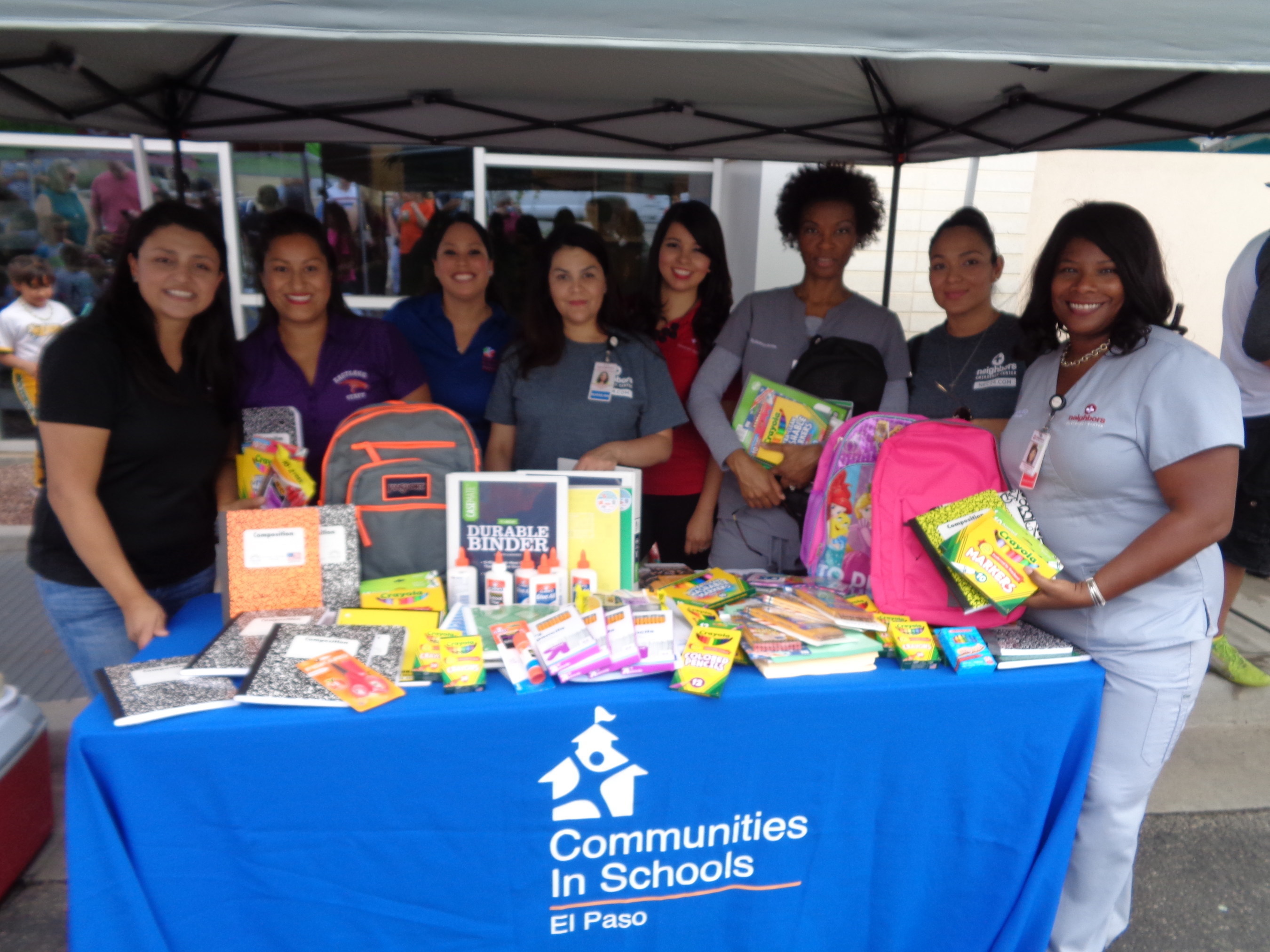 Neighbors Emergency Center in El Paso supported Communities in Schools this Fall through a drive for school supplies.