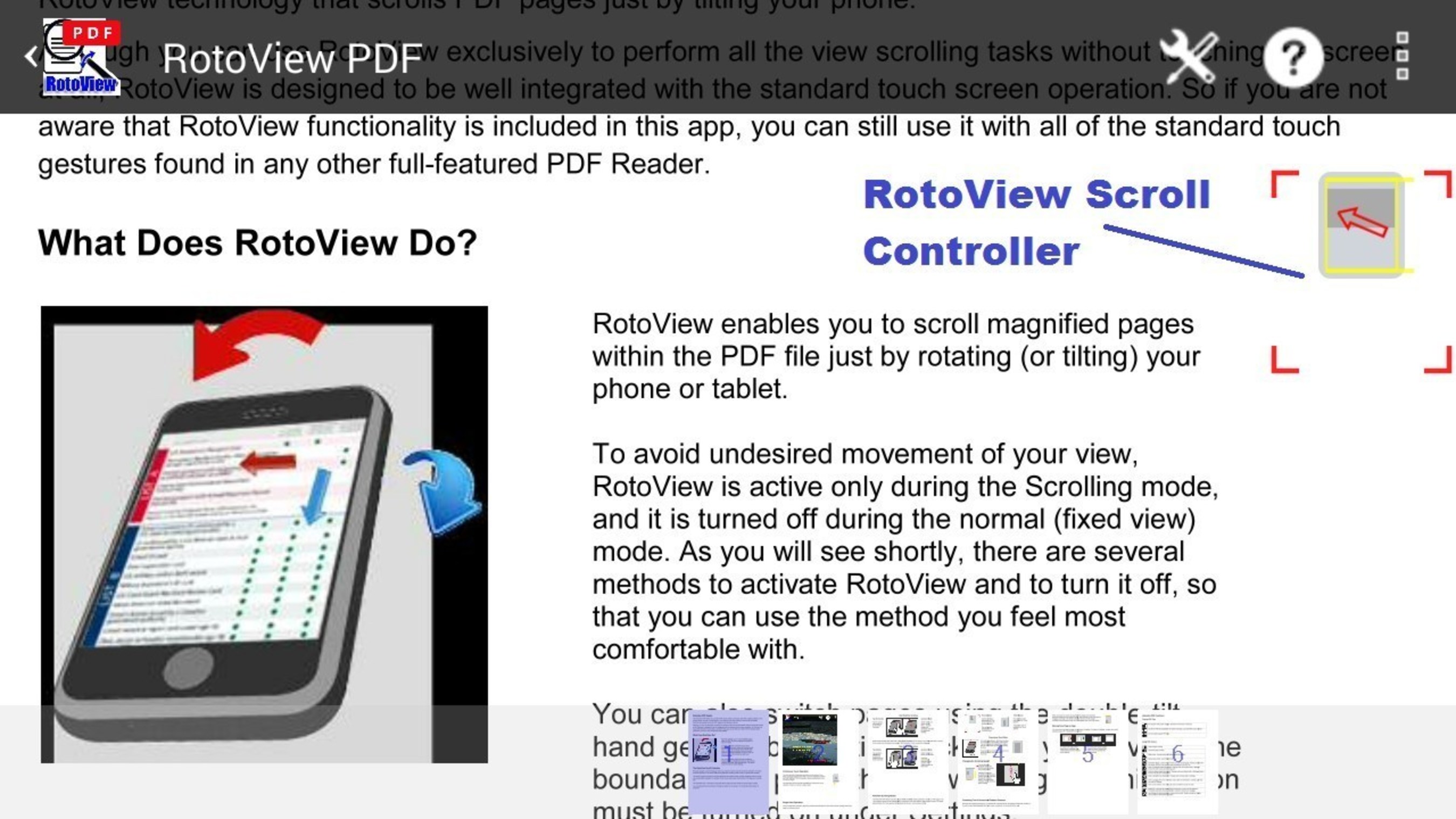 RotoView scroll controller.