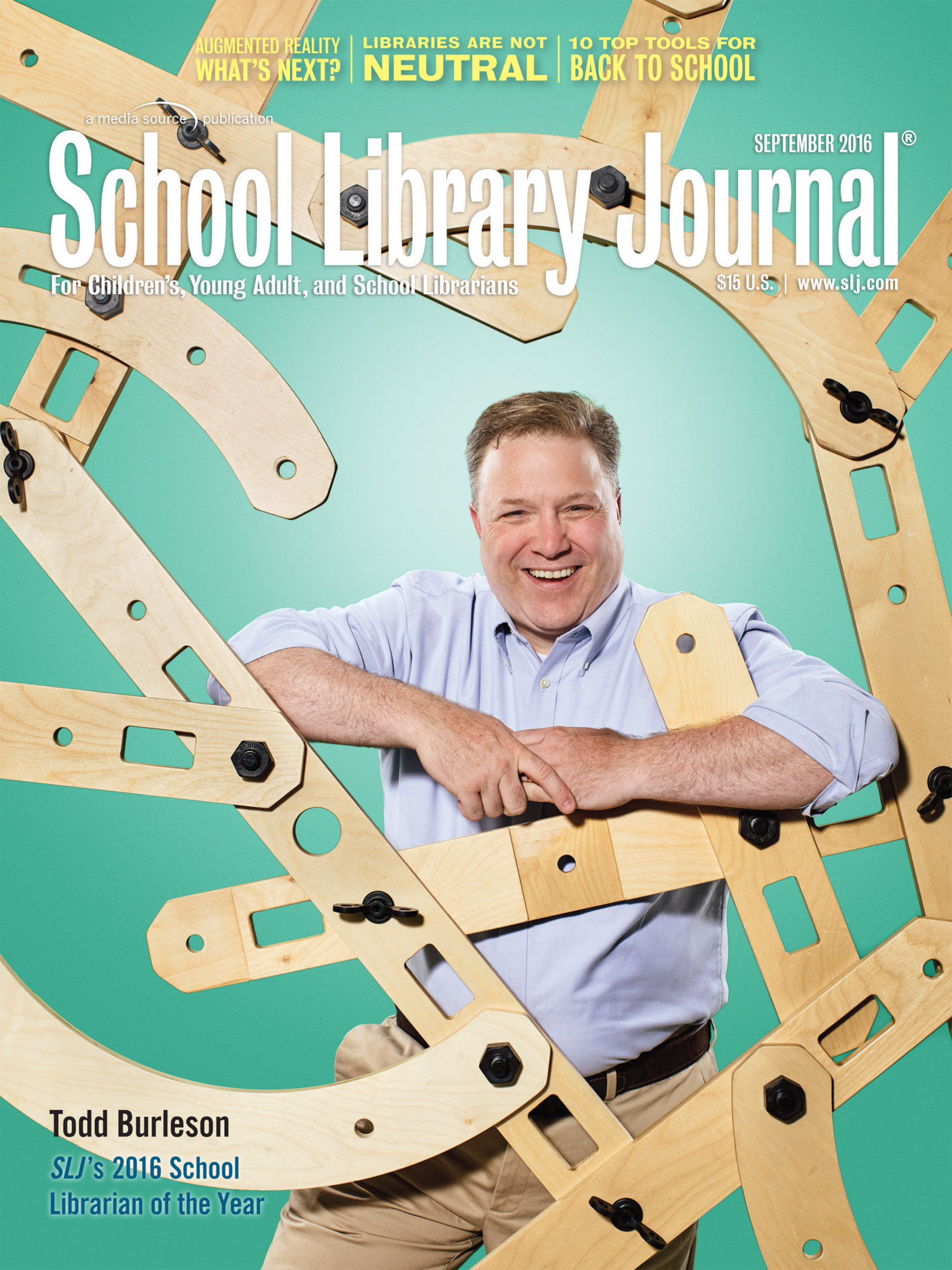 2016 School Library Journal School Librarian of the Year Todd Burleson, Hubbard Woods School, Winnetka, IL (School Library Journal, September 2016)