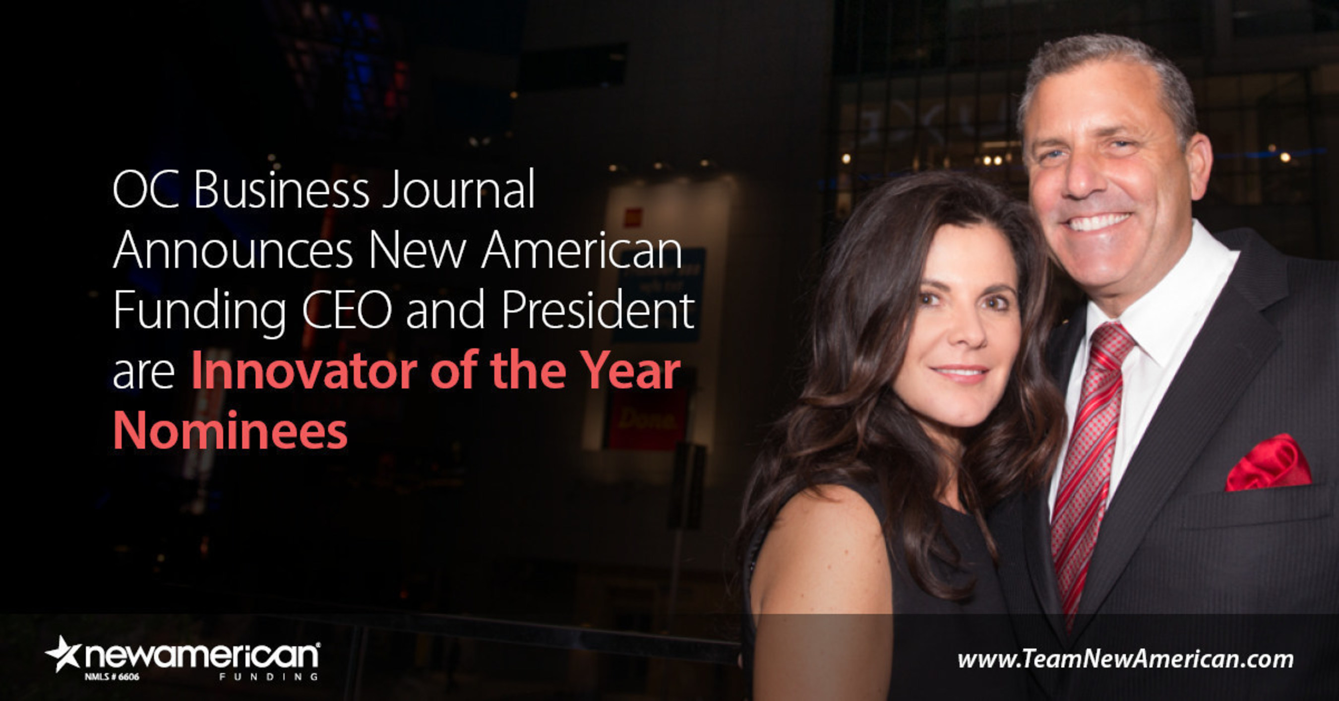OC Business Journal Announces New American Funding CEO and President are Innovator of the Year Nominees.