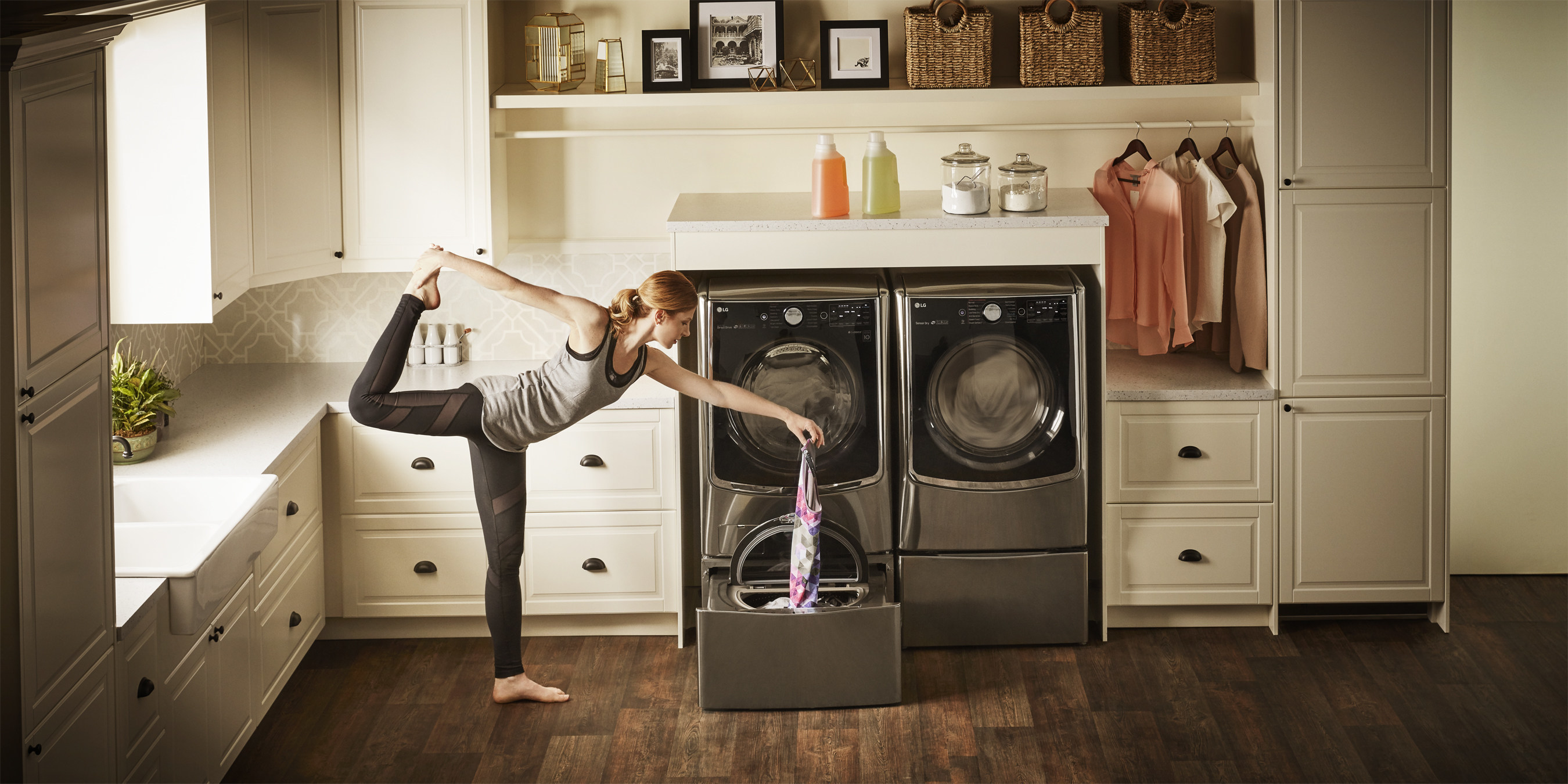 LG Front-Load Laundry Bundle with LG SideKick