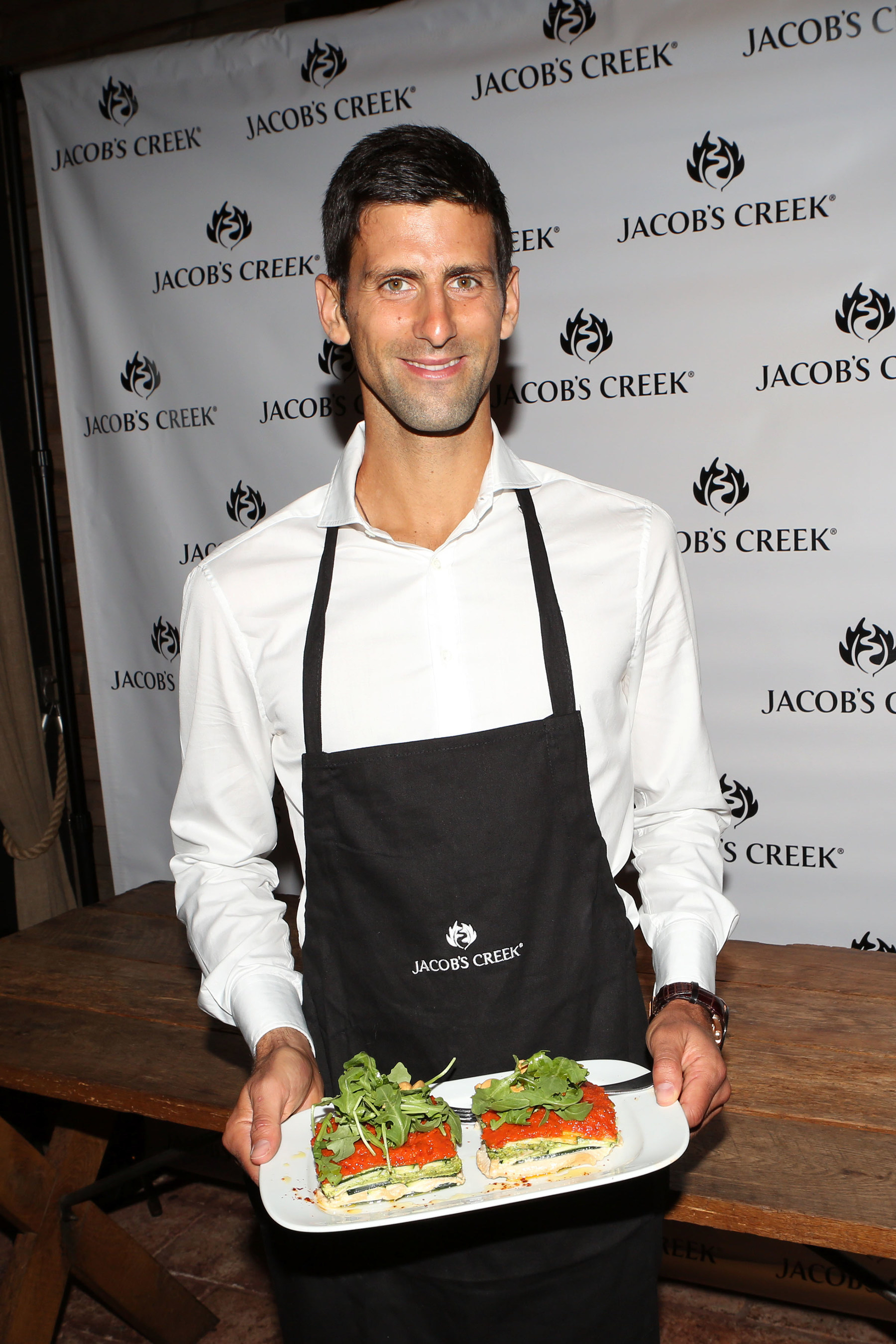 Novak Djokovic serves up a perfect match at the Jacob's Creek Our Table event on August 25 at Refinery Rooftop in New York City