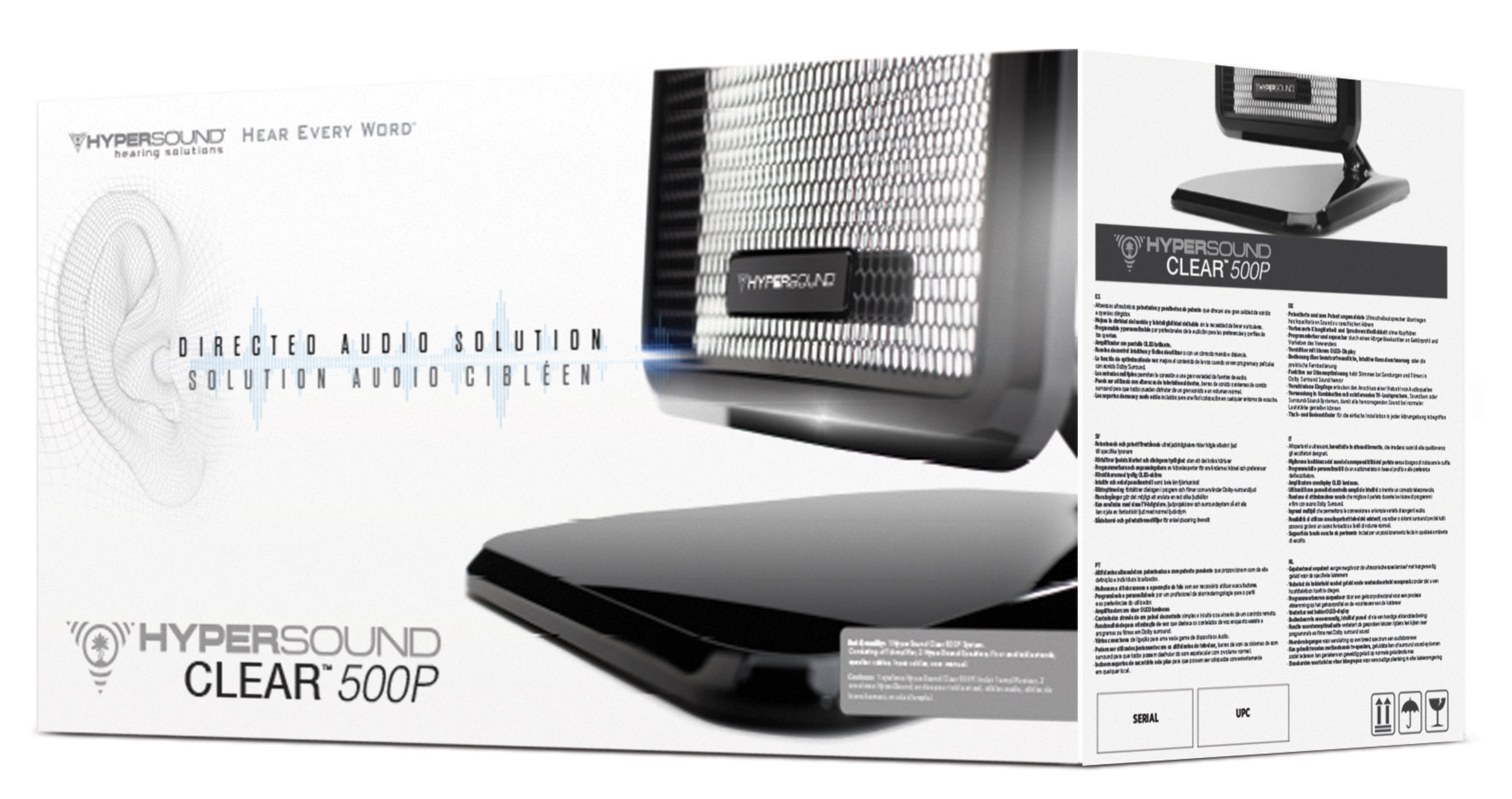 Turtle Beach's HyperSound Clear 500P directional audio system for the home helps people hear the TV better.