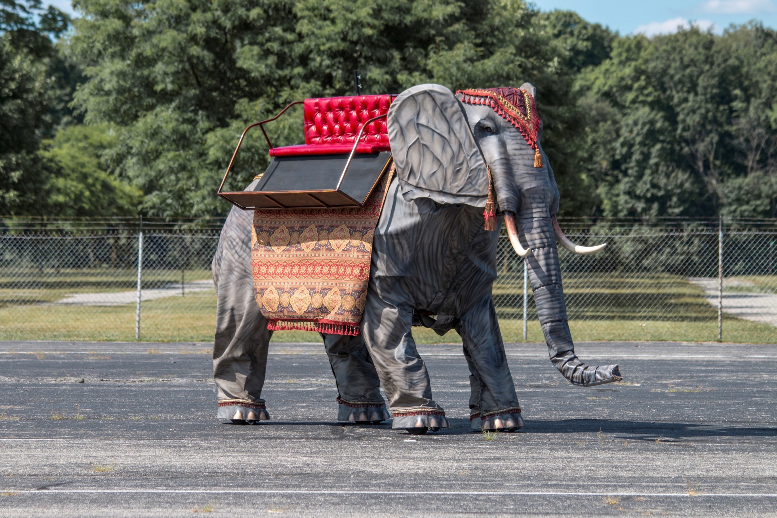 Wendell, the life-size mechanical elephant, is up for sale this weekend at Auctions America's Auburn Fall Collector Car Weekend. A Labor Day Weekend tradition spanning 45+ years, the event - held at Indiana's historic Auburn Auction Park - brings thousands of enthusiasts to the Classic Car Capital of America. Joining a roster of more than 900 collector cars, Wendell is set to make a big splash at this weekend's sale where he is expected to fetch more than $250,000. A portion of proceeds from his sale will benefit Kate's Kart, a Northeast Indiana not-for-profit organization. More: www.auctionsamerica.com, www.kateskart.org.