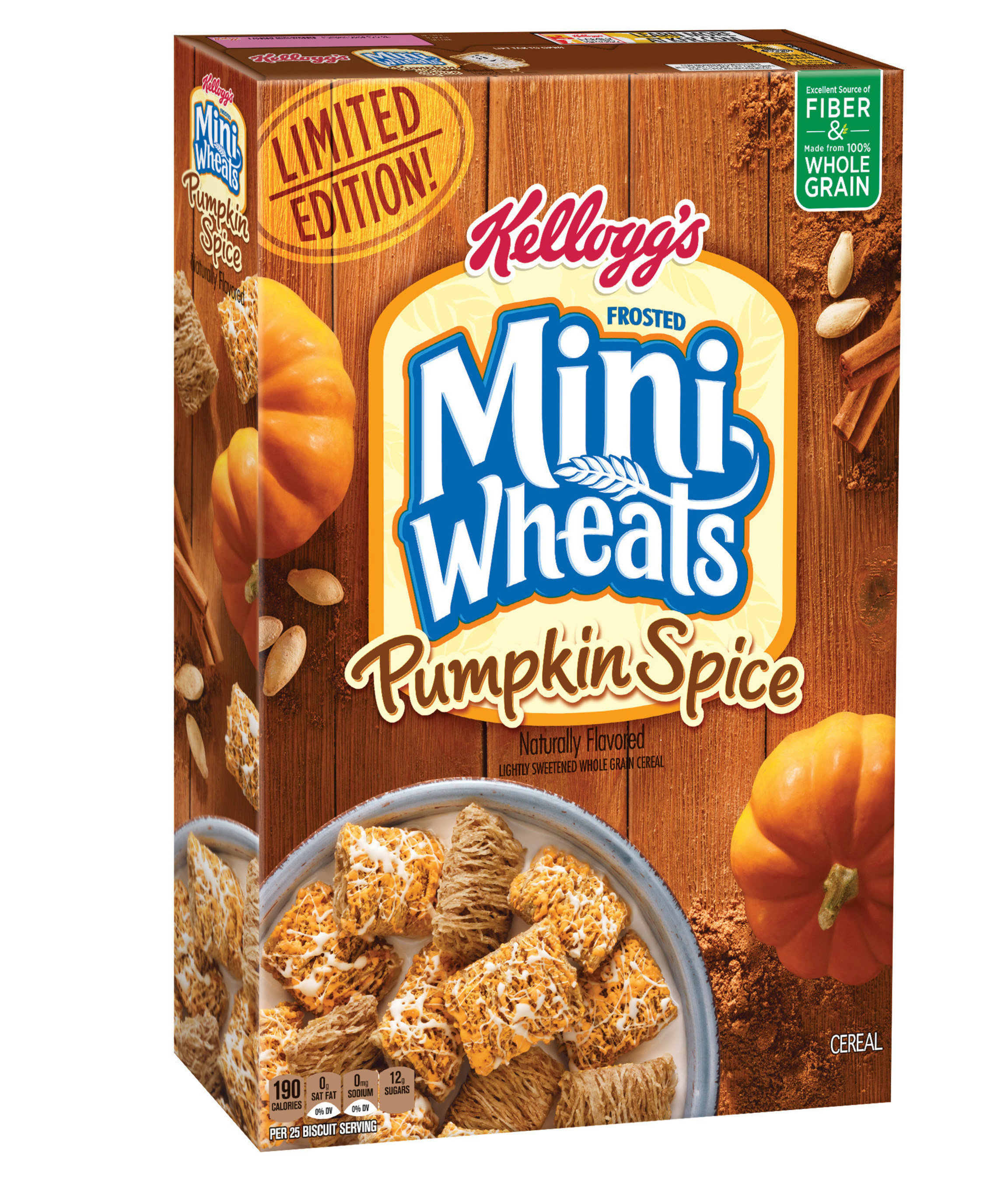 Frosted Mini-Wheats(R) Pumpkin Spice cereal begins arriving at retailers this month, only while supplies last.