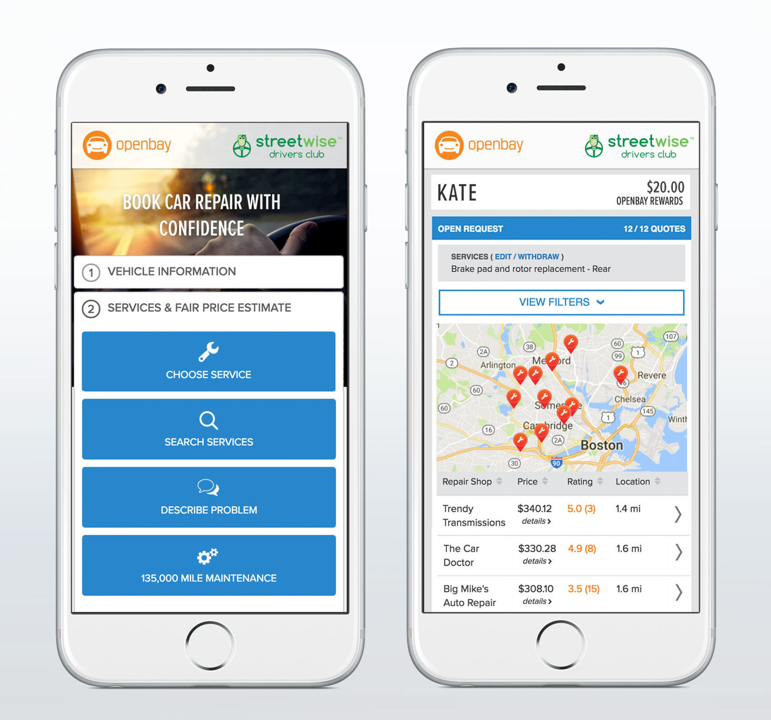 Streetwise Drivers Club App Now Features Openbay Auto Repair Marketplace
