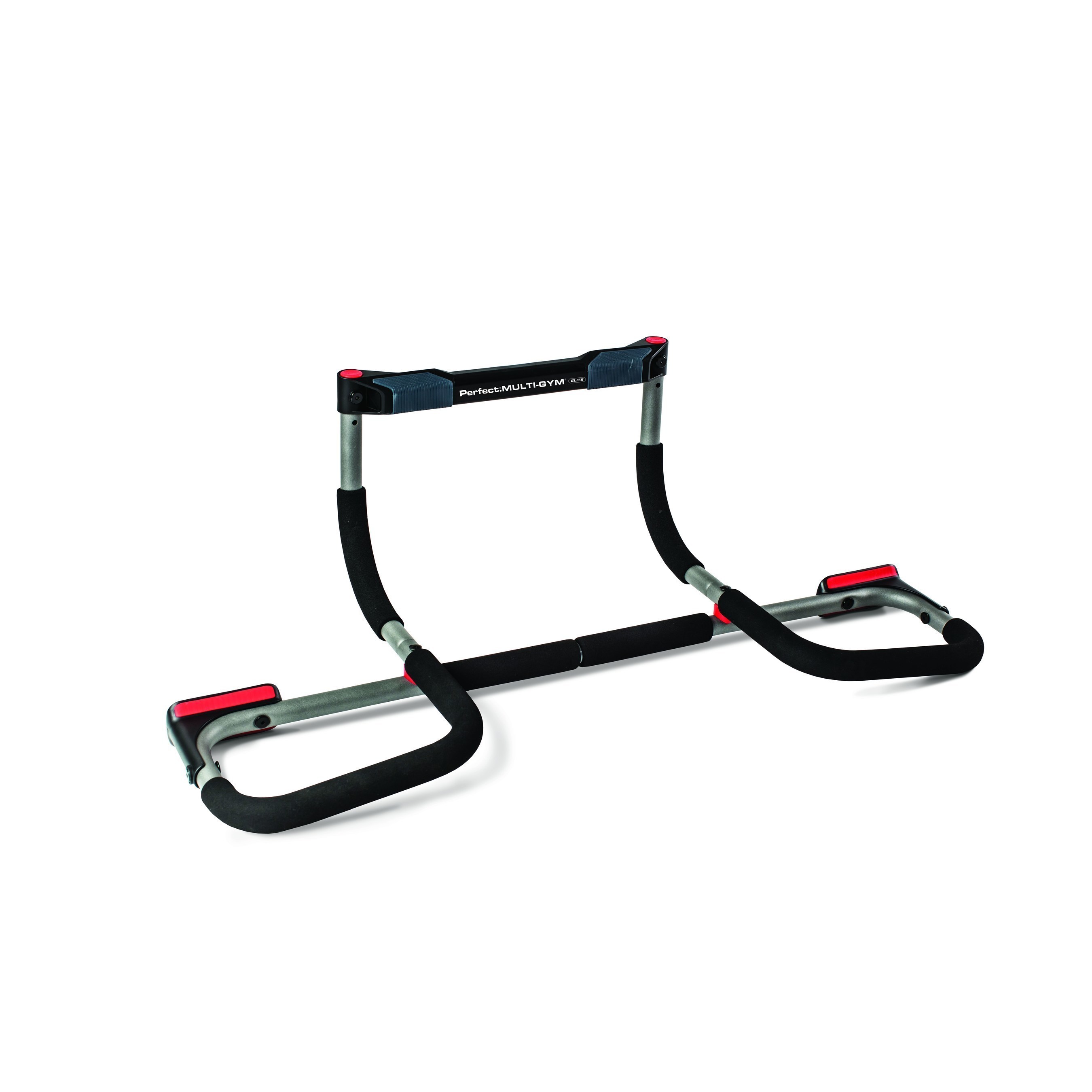 The Multi-Gym Elite provides users comfortable ergonomic handles to perform three kinds of pullups (wide, close and hammer grip) and when flipped over, can be used for incline pushups, sit-ups and dips. This single-tool system efficiently works key muscle groups and increases the impact of users' exercise regimens, targeting arm, core and back zones.