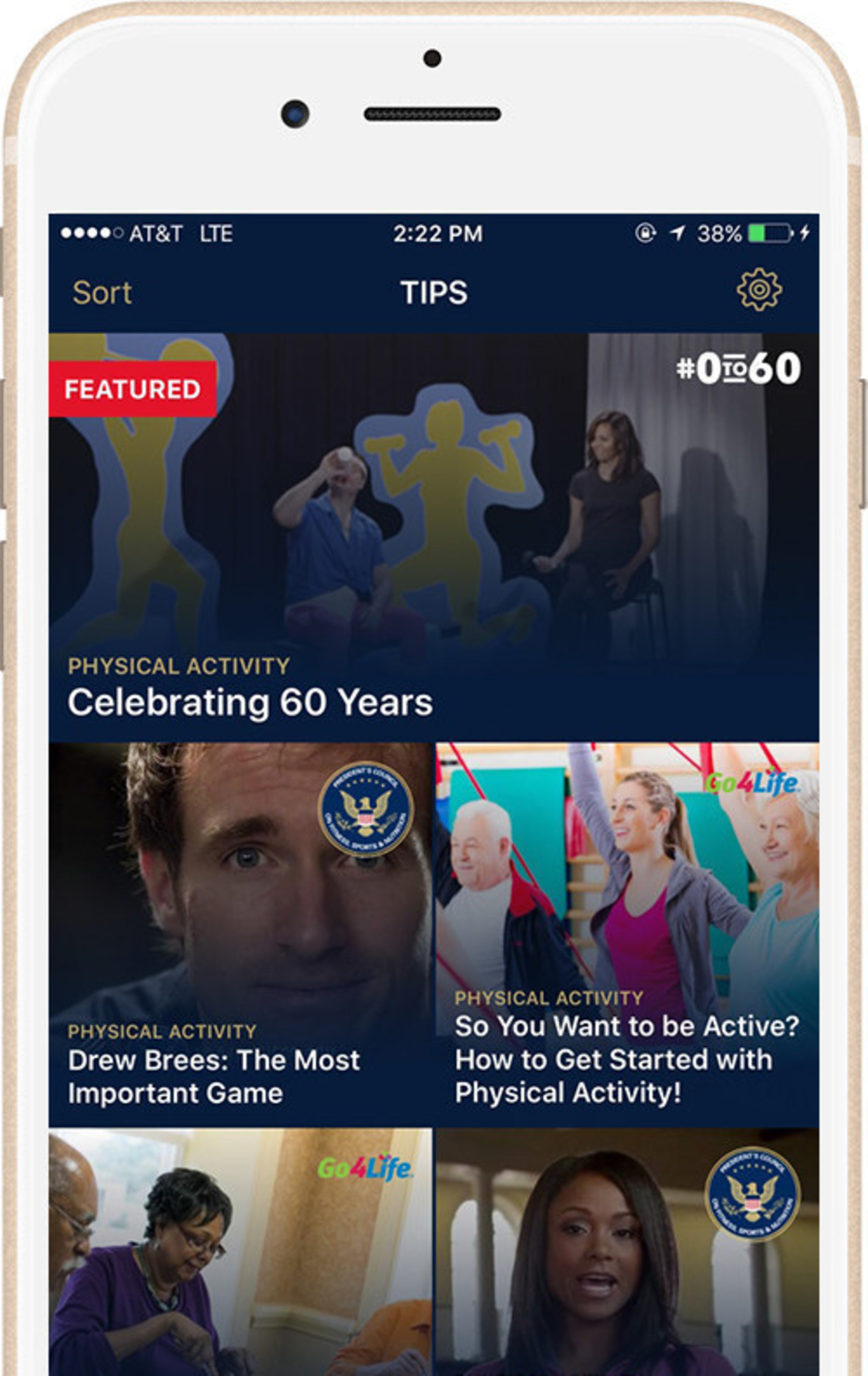 The #0to60 App features tips & resources designed to accelerate your journey to living healthy.