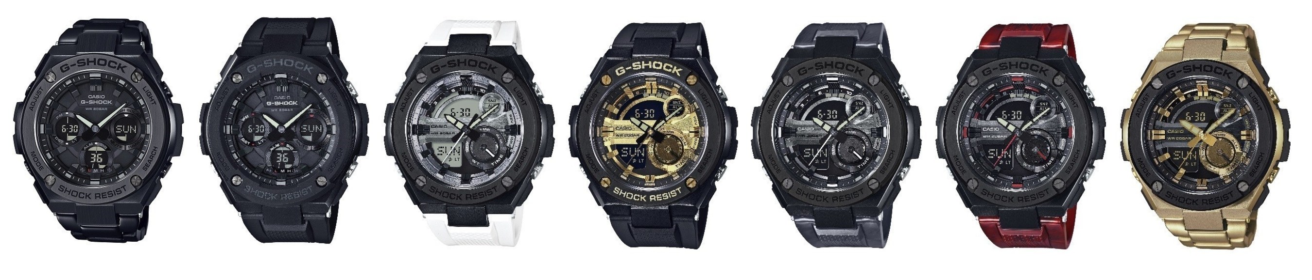 Seven new releases to the G-SHOCK G-STEEL collection.