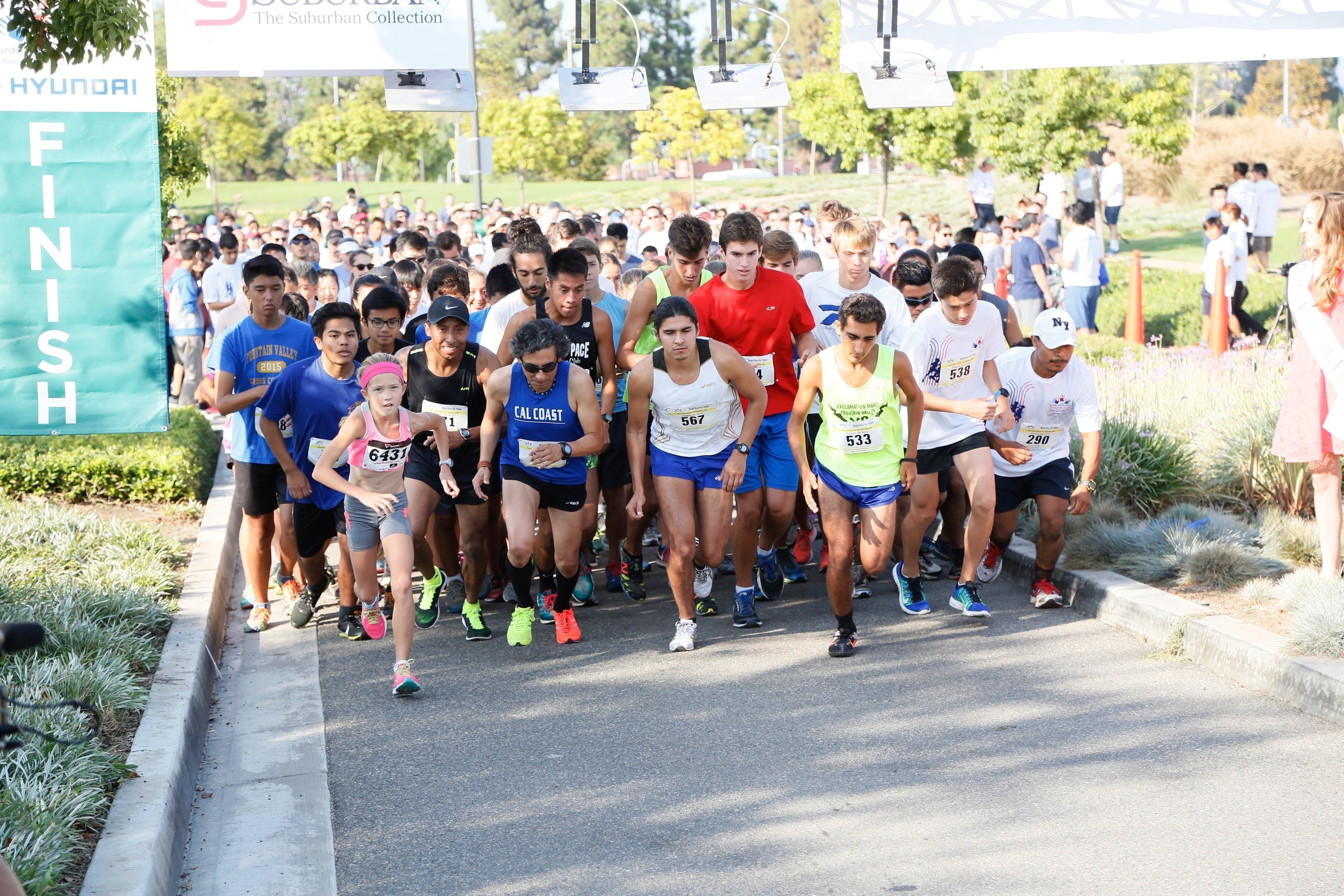 The 5K/10K Run/Walk participants in action.
