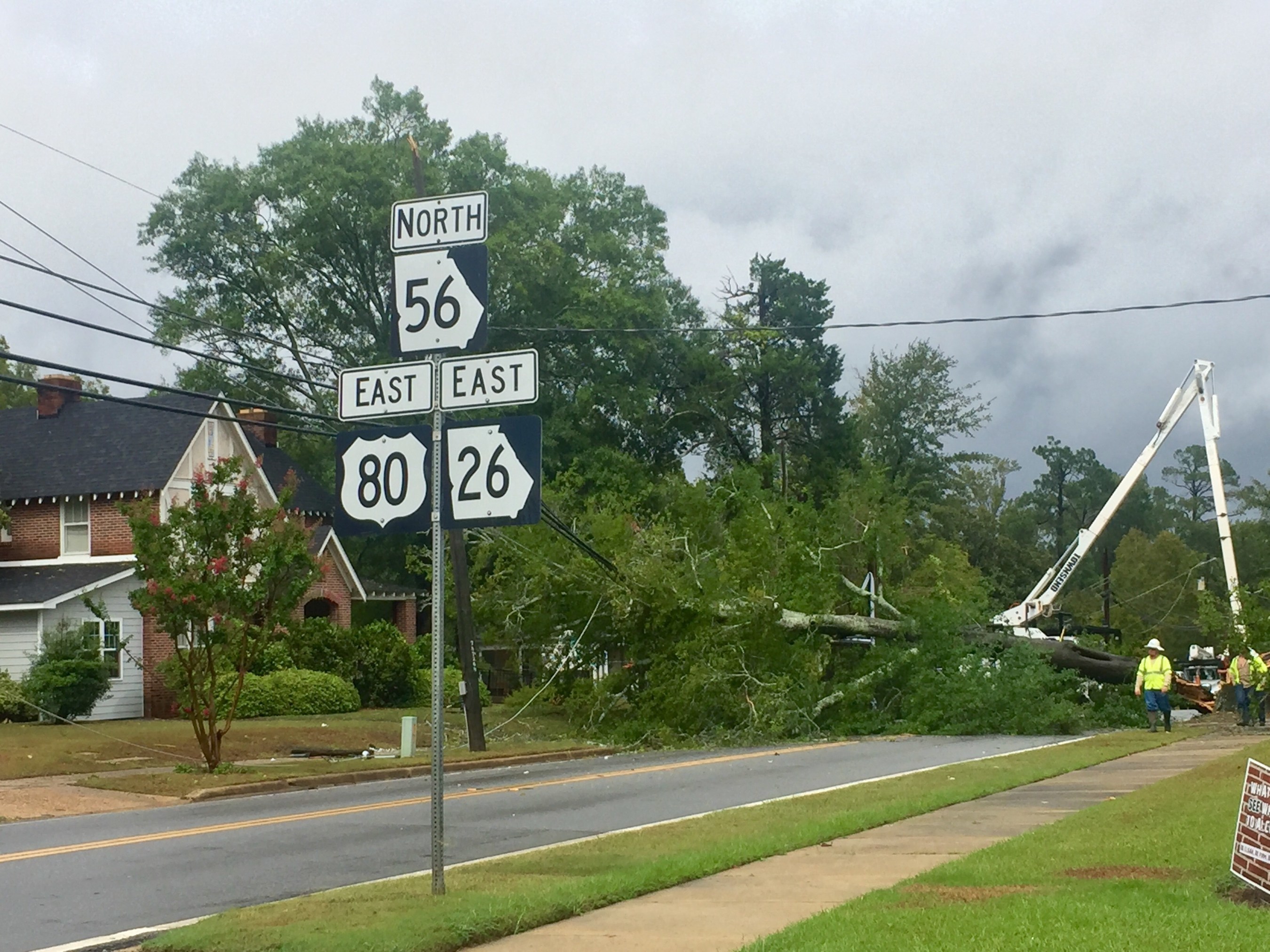 Large trees caused extensive damage in South and Coastal Georgia during Tropical Storm Hermine. Georgia Power crews work to restore service to thousands and quickly and safely as possible.