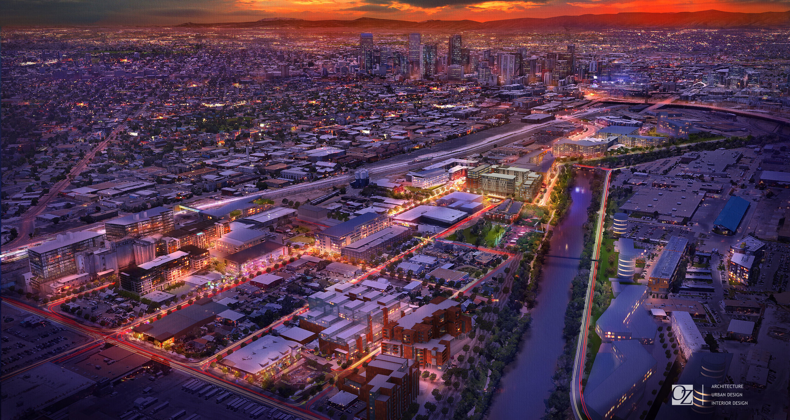 RiNo Denver image shows what the area is envisioned to look like in 2020. OZ Architecture worked with a variety of designers and developers to compile the integrated rendering.